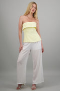 Pantalón Wide Leg Cintura Elástico