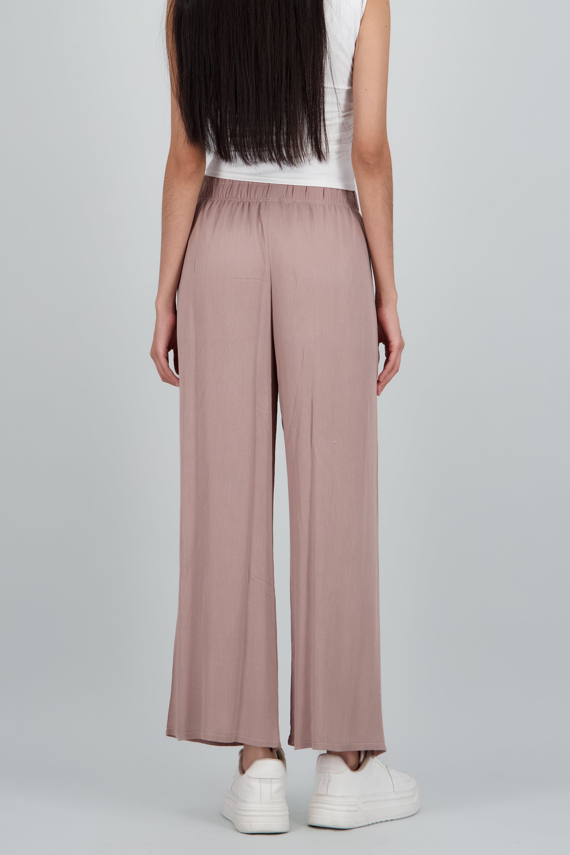 Pantalón Wide Leg Cintura Elástico CAFE