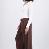 Pantalón wide leg cintura elástico