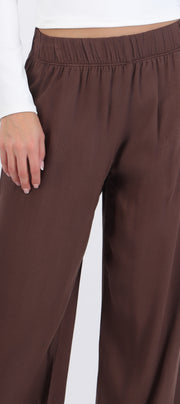 Pantalón wide leg cintura elástico