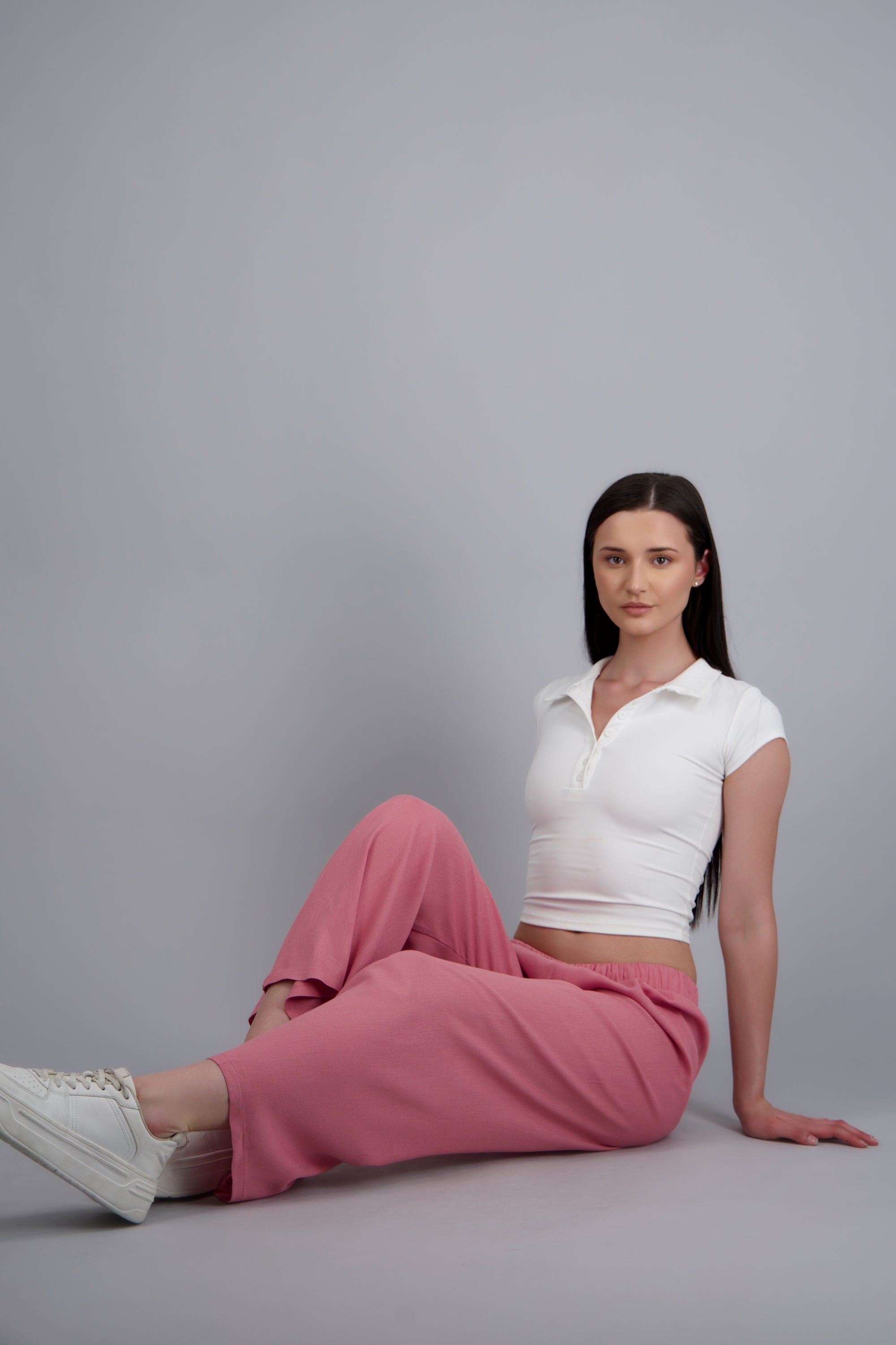 Pantalón Wide Leg Cintura Elástico CORAL