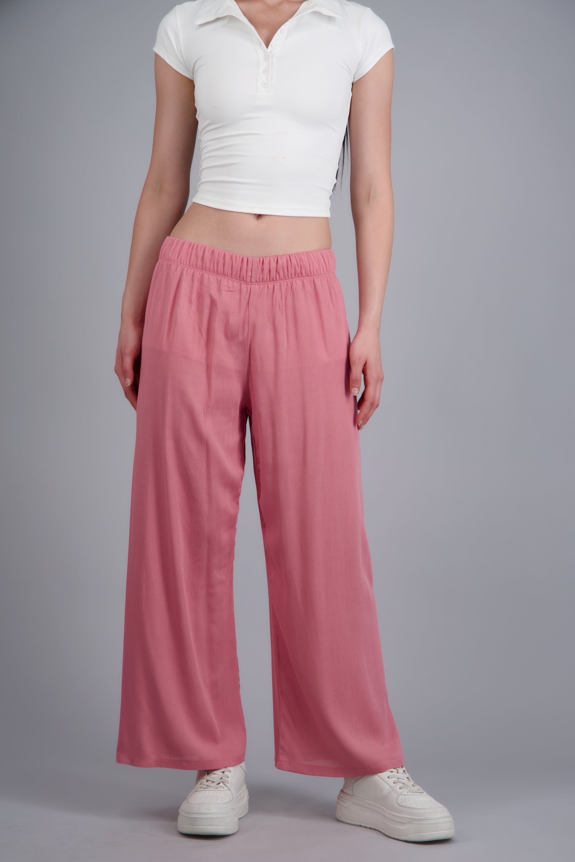 Pantalón Wide Leg Cintura Elástico CORAL