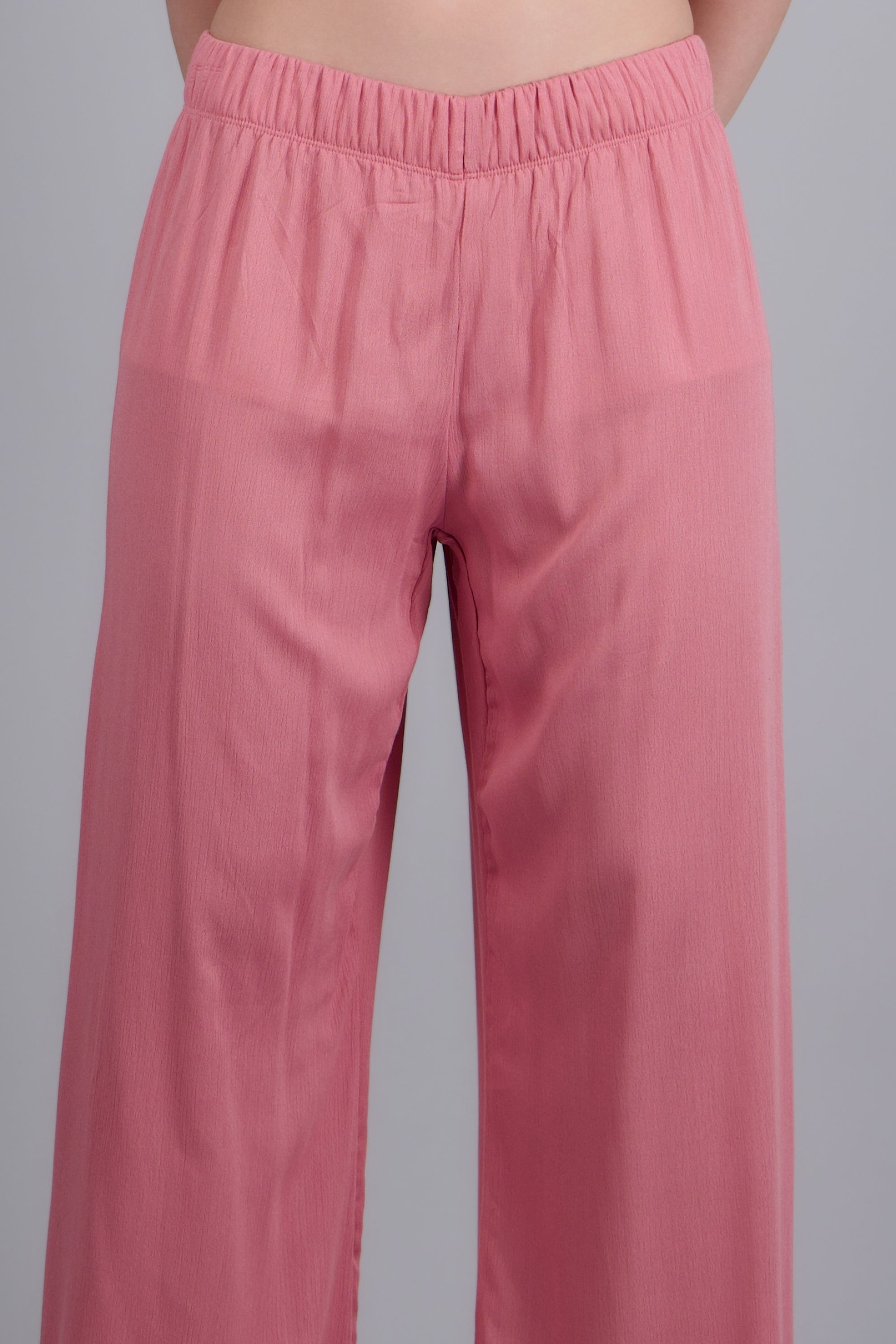 Pantalón Wide Leg Cintura Elástico CORAL