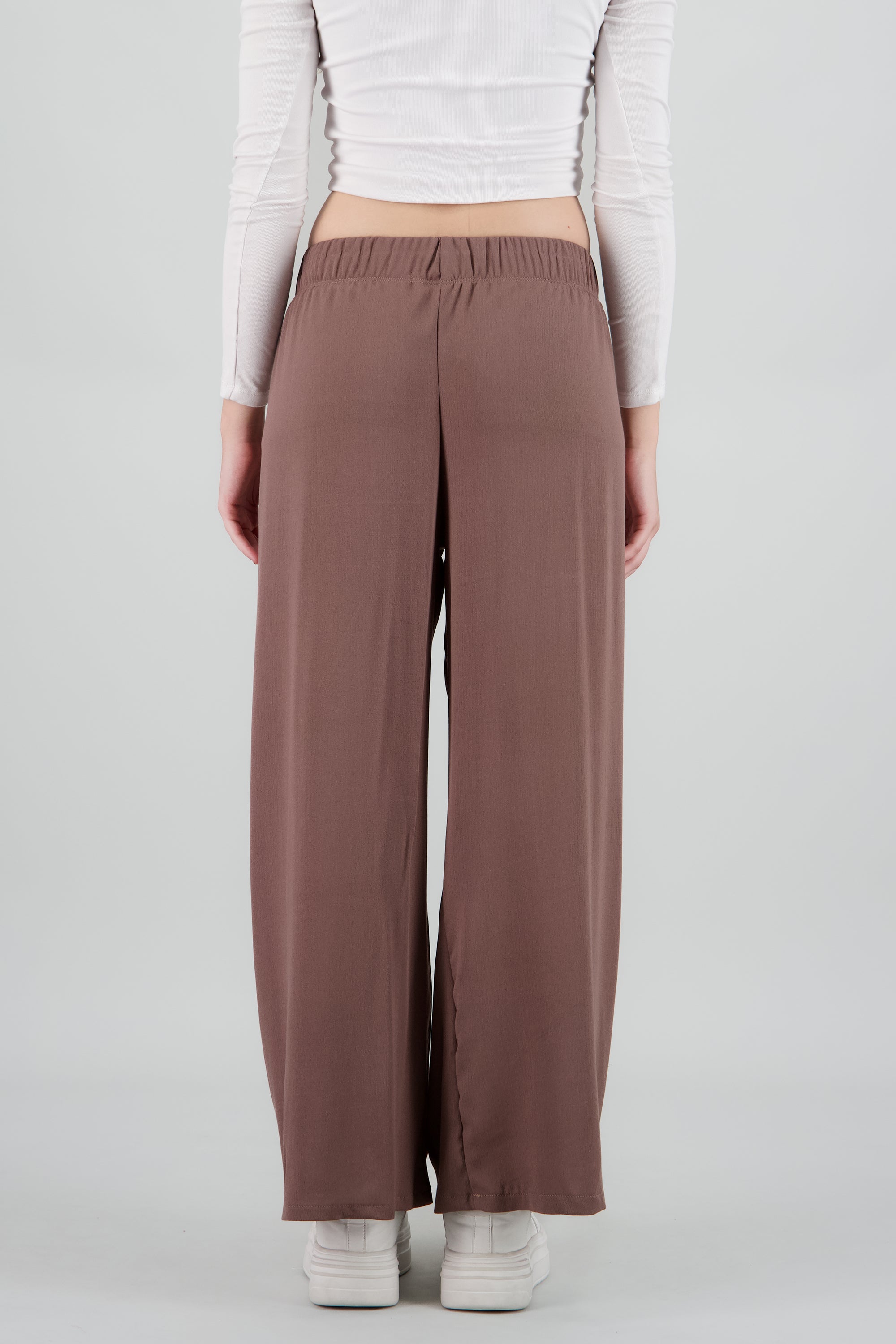 Pantalón Wide Leg Cintura Elástico CAMELLO