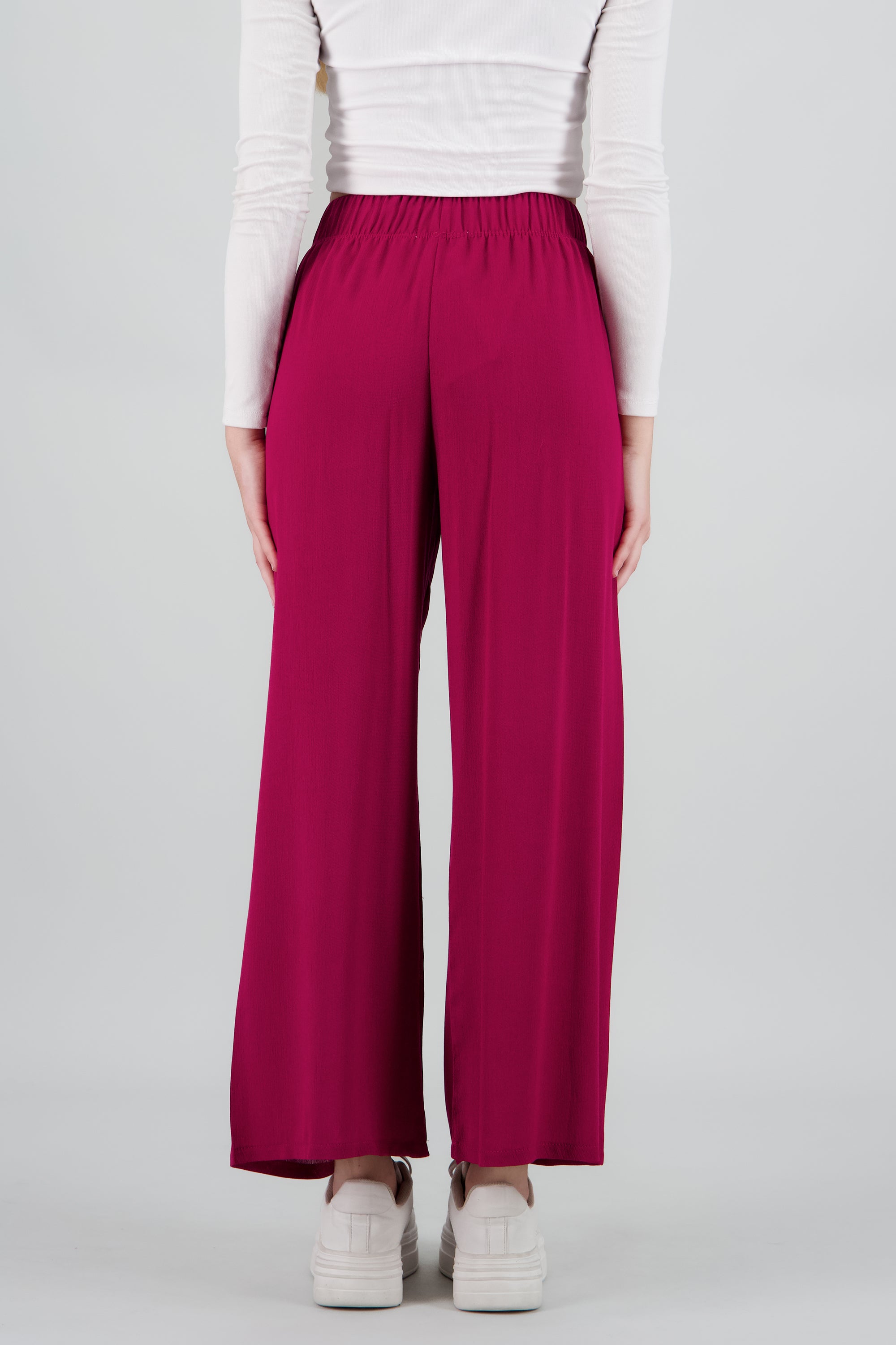 Pantalón Wide Leg Cintura Elástico ROJO QUEMADO