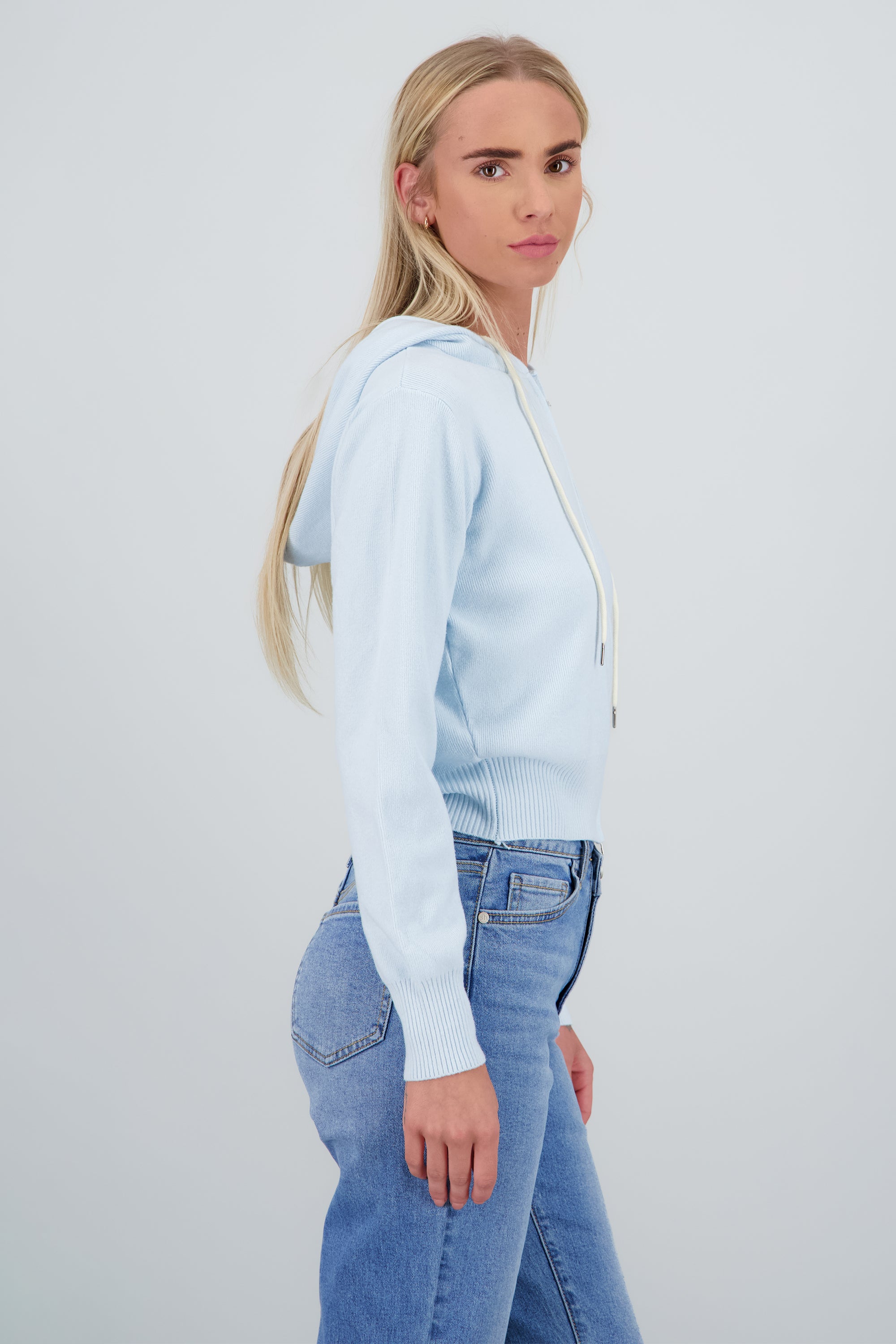 Sudadera lisa doble cierre AZUL CIELO