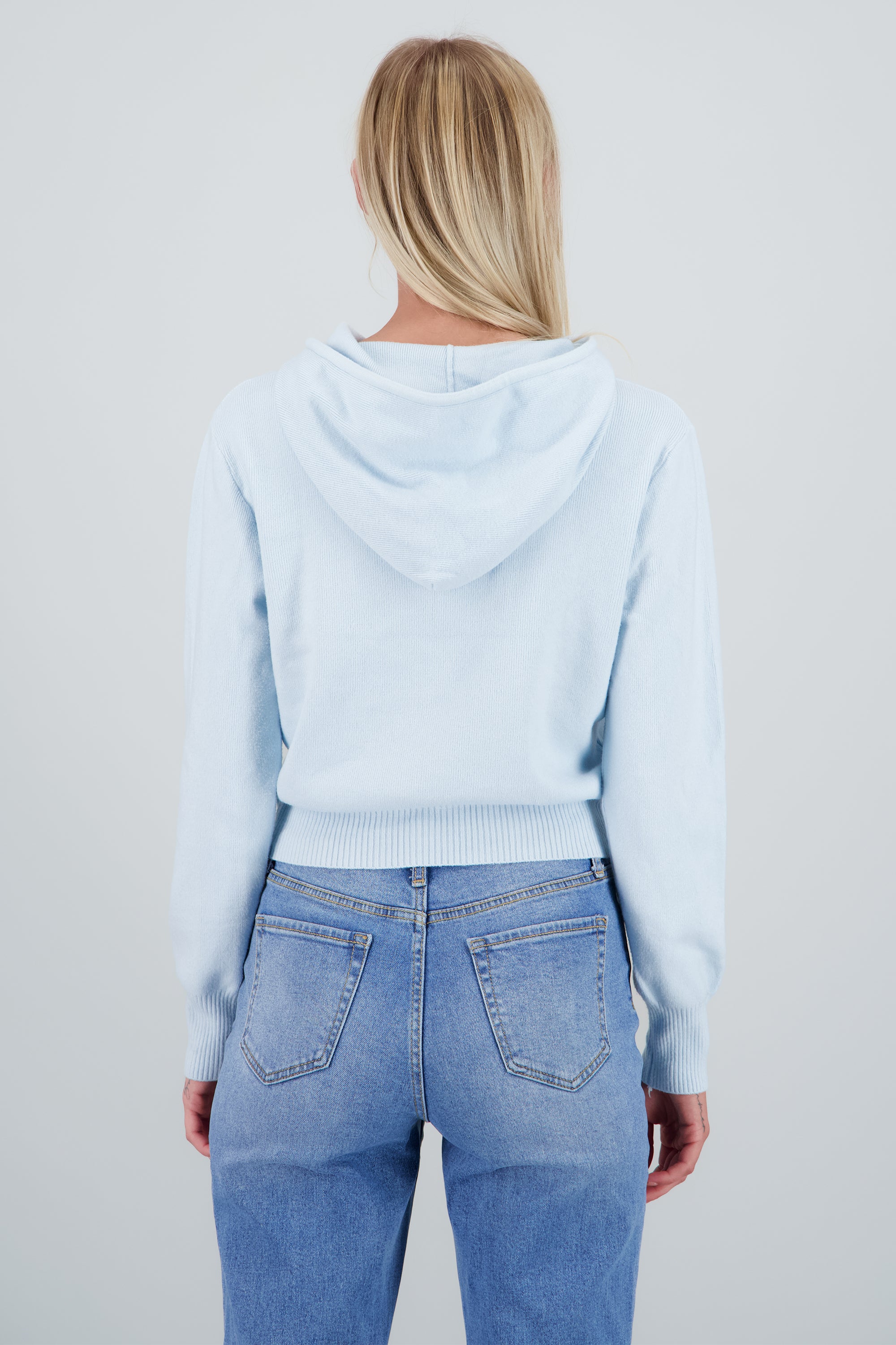 Sudadera lisa doble cierre AZUL CIELO