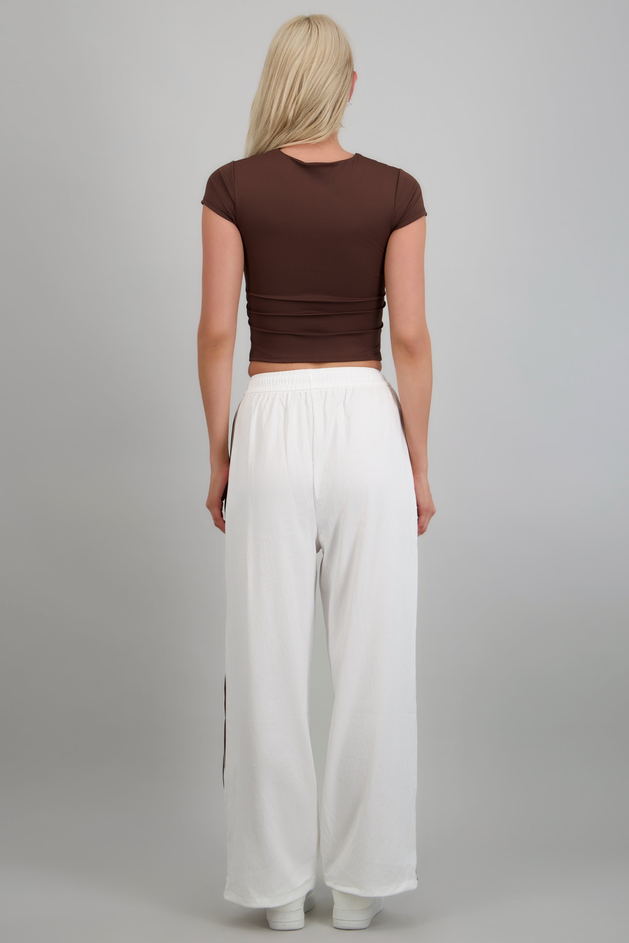Pantalon rayas en costados BLANCO COMBO