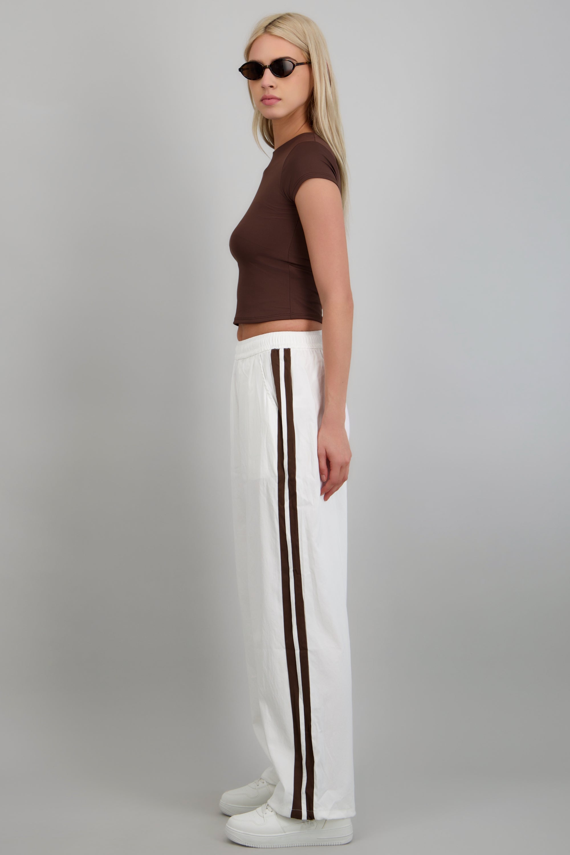 Pantalon rayas en costados BLANCO COMBO