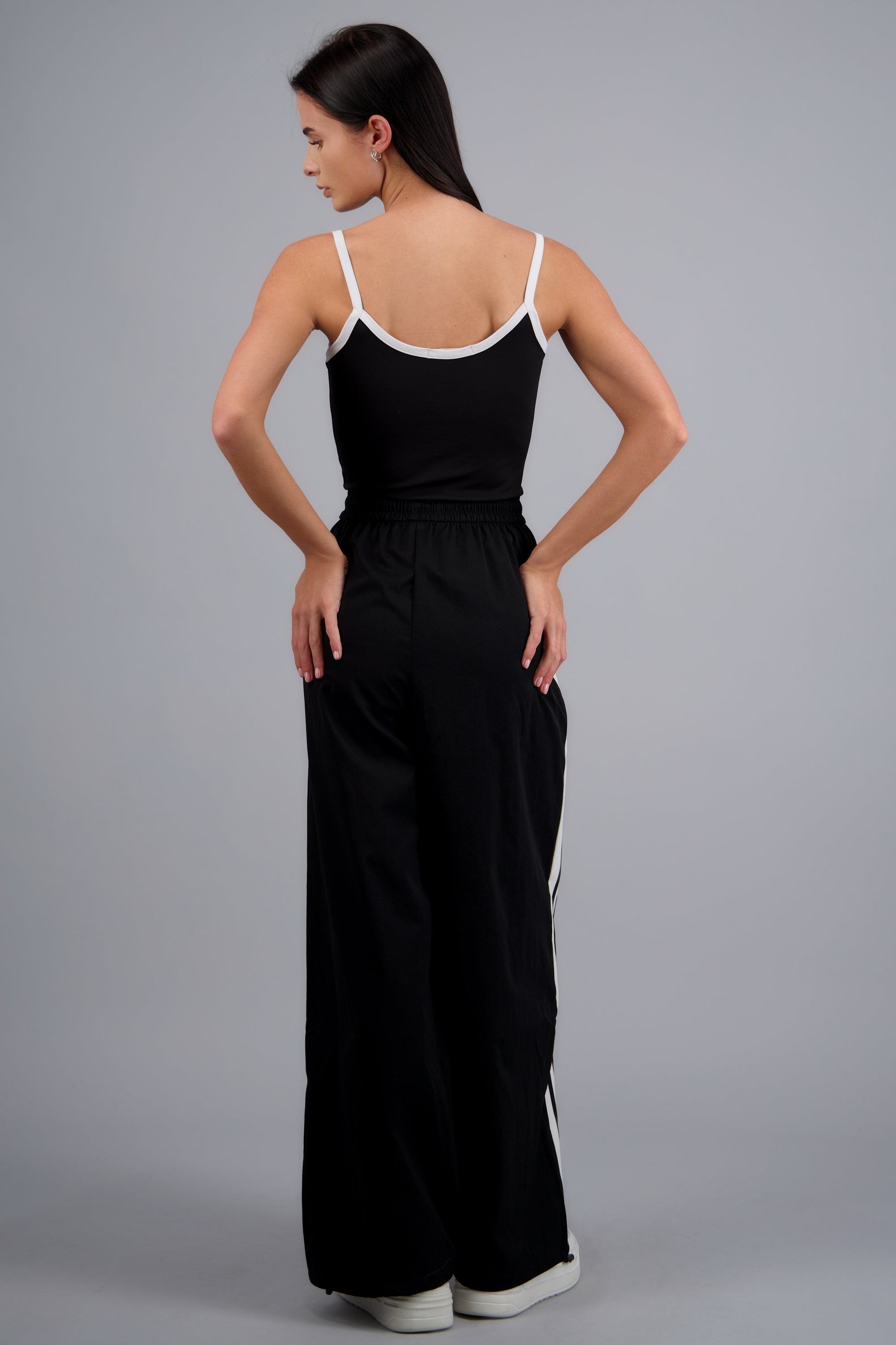 Pantalon rayas en costados NEGRO