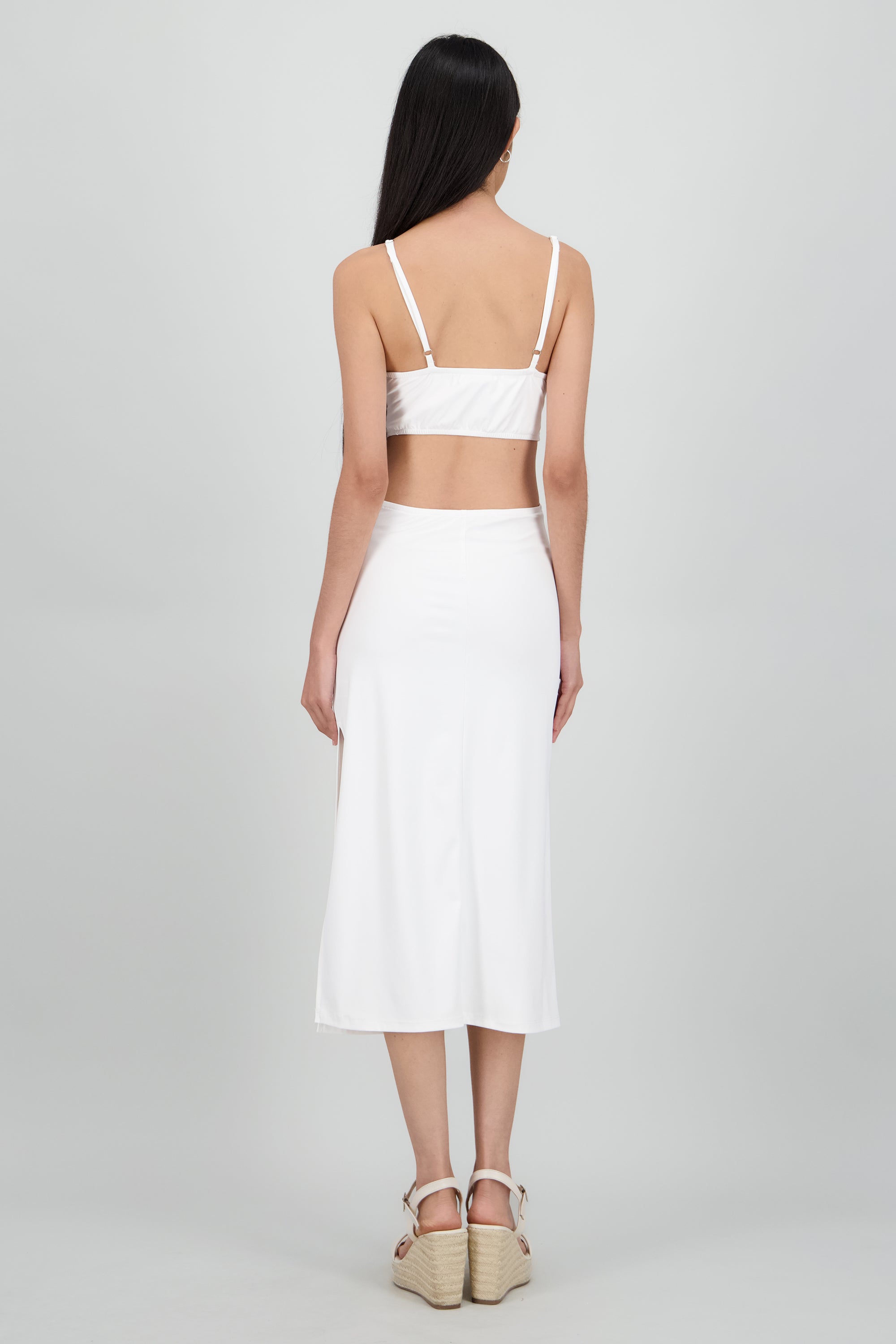 Vestido midi cutouts detalle aro HUESO