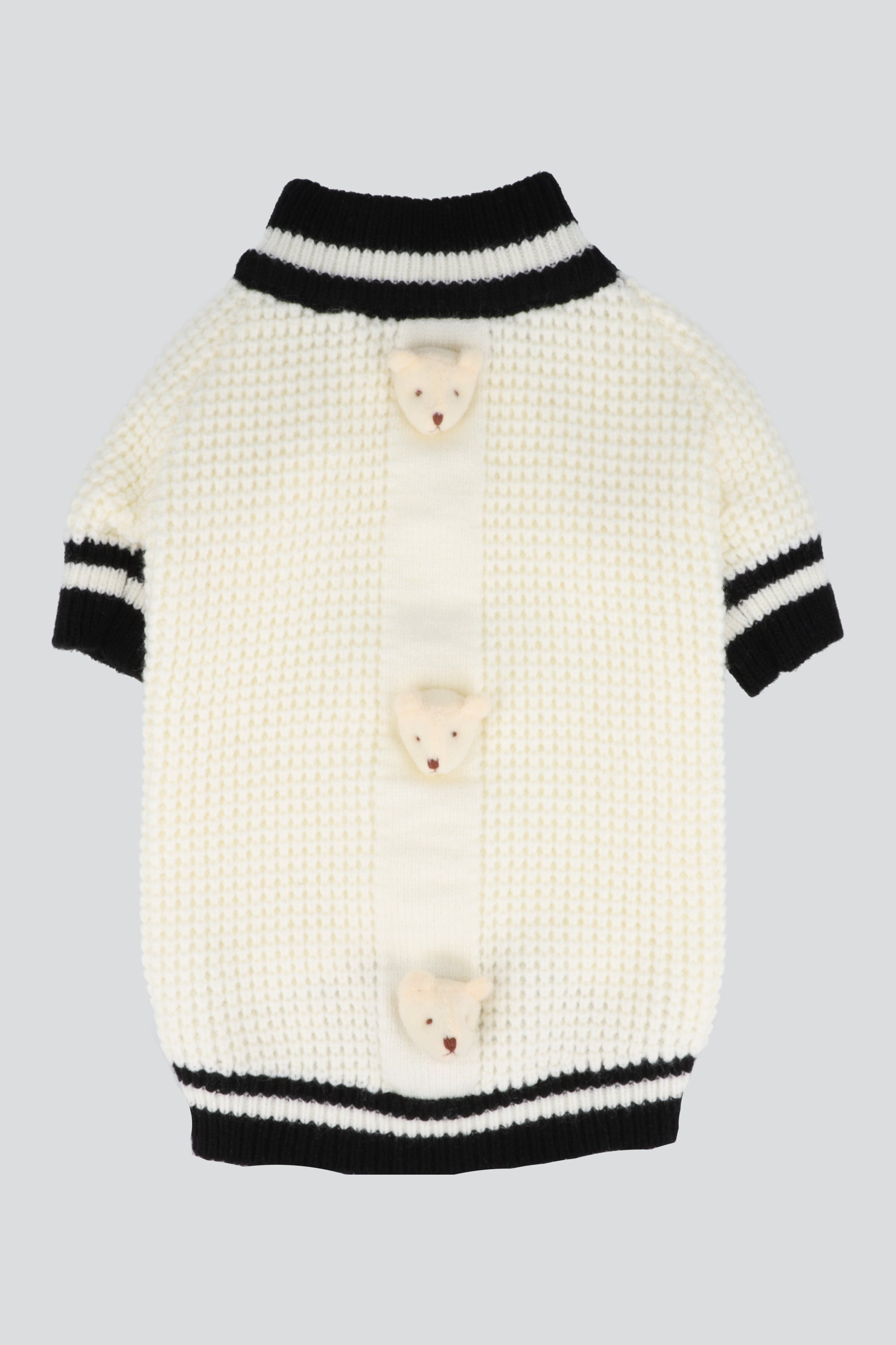 Sueter mascota waffle contrastes BLANCO