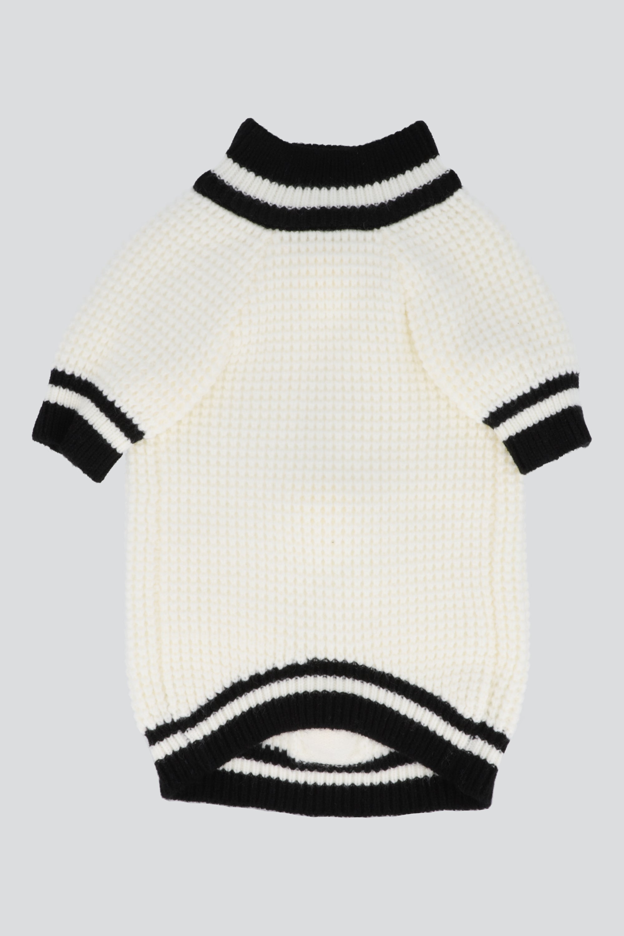 Sueter mascota waffle contrastes BLANCO