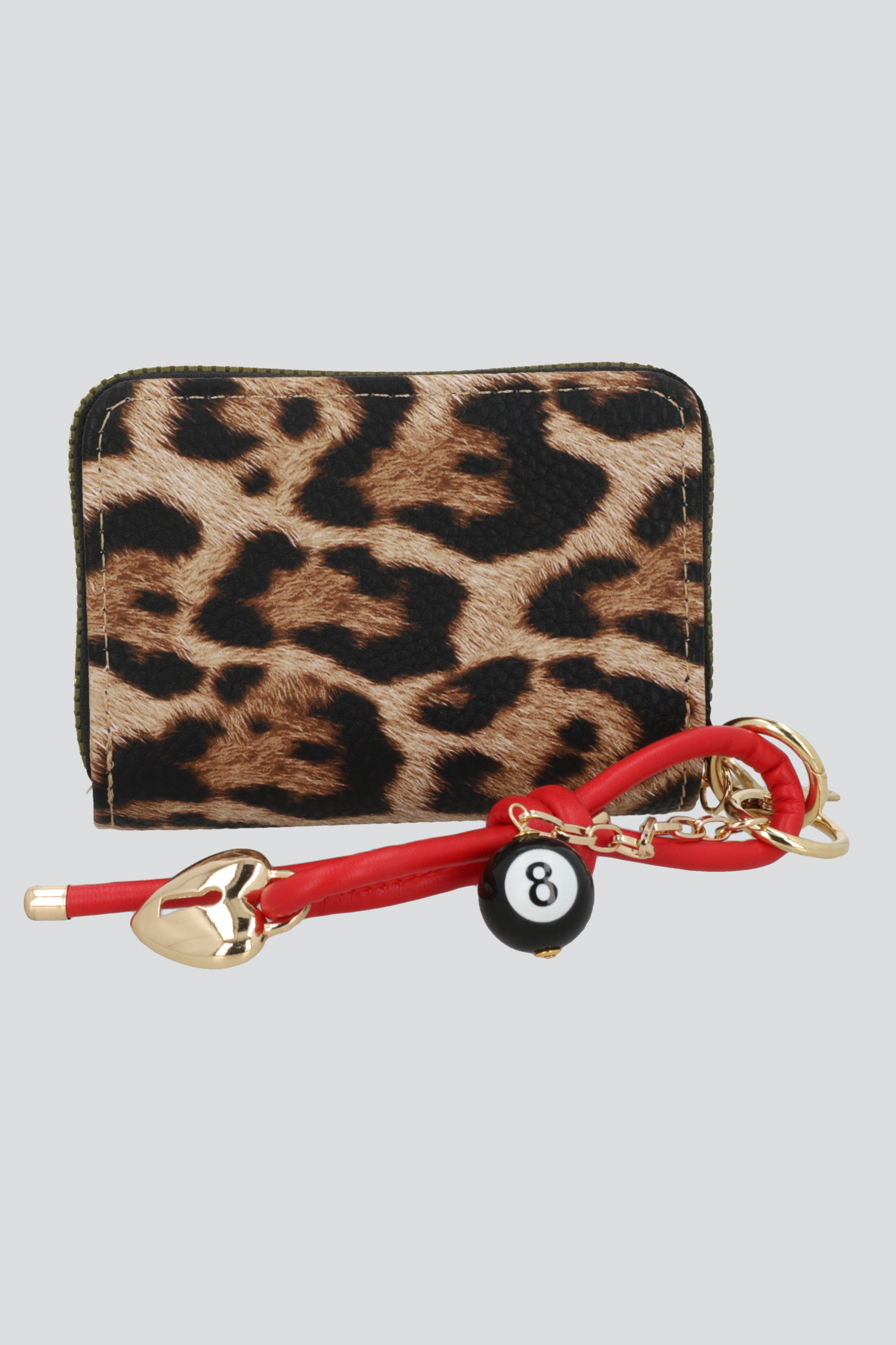 Llavero multi charm animal print ROJO