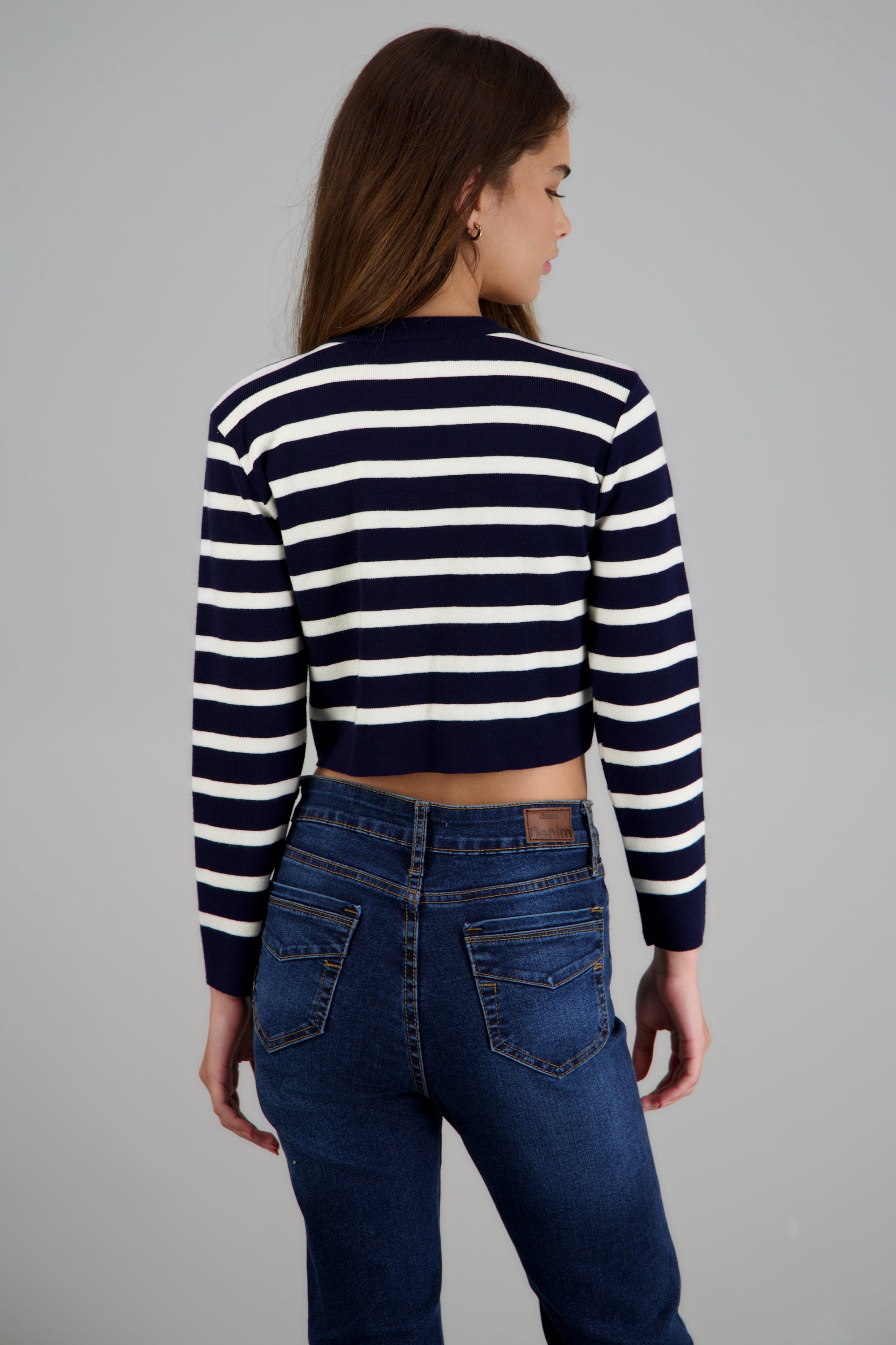 Sueter rayas crop MARINO COMBO