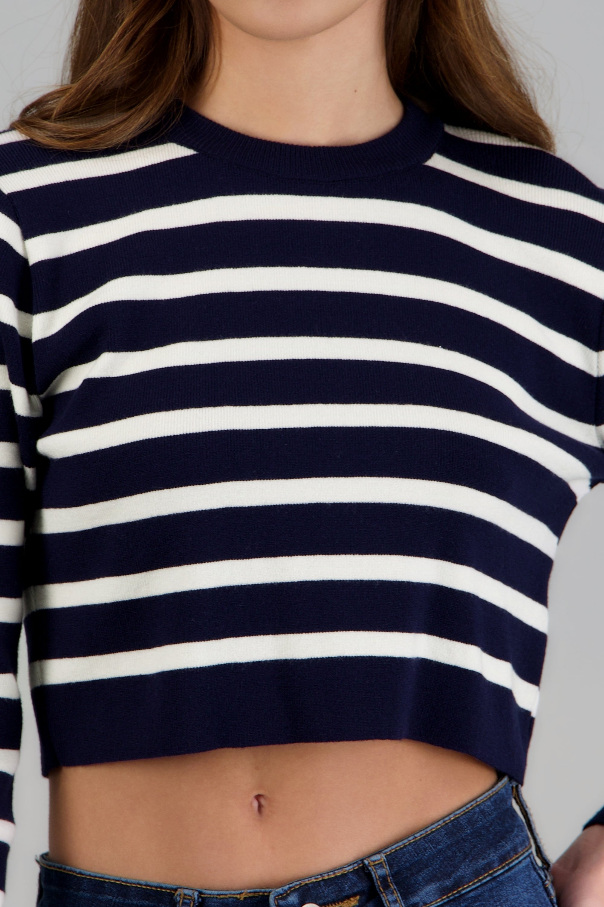 Sueter rayas crop MARINO COMBO