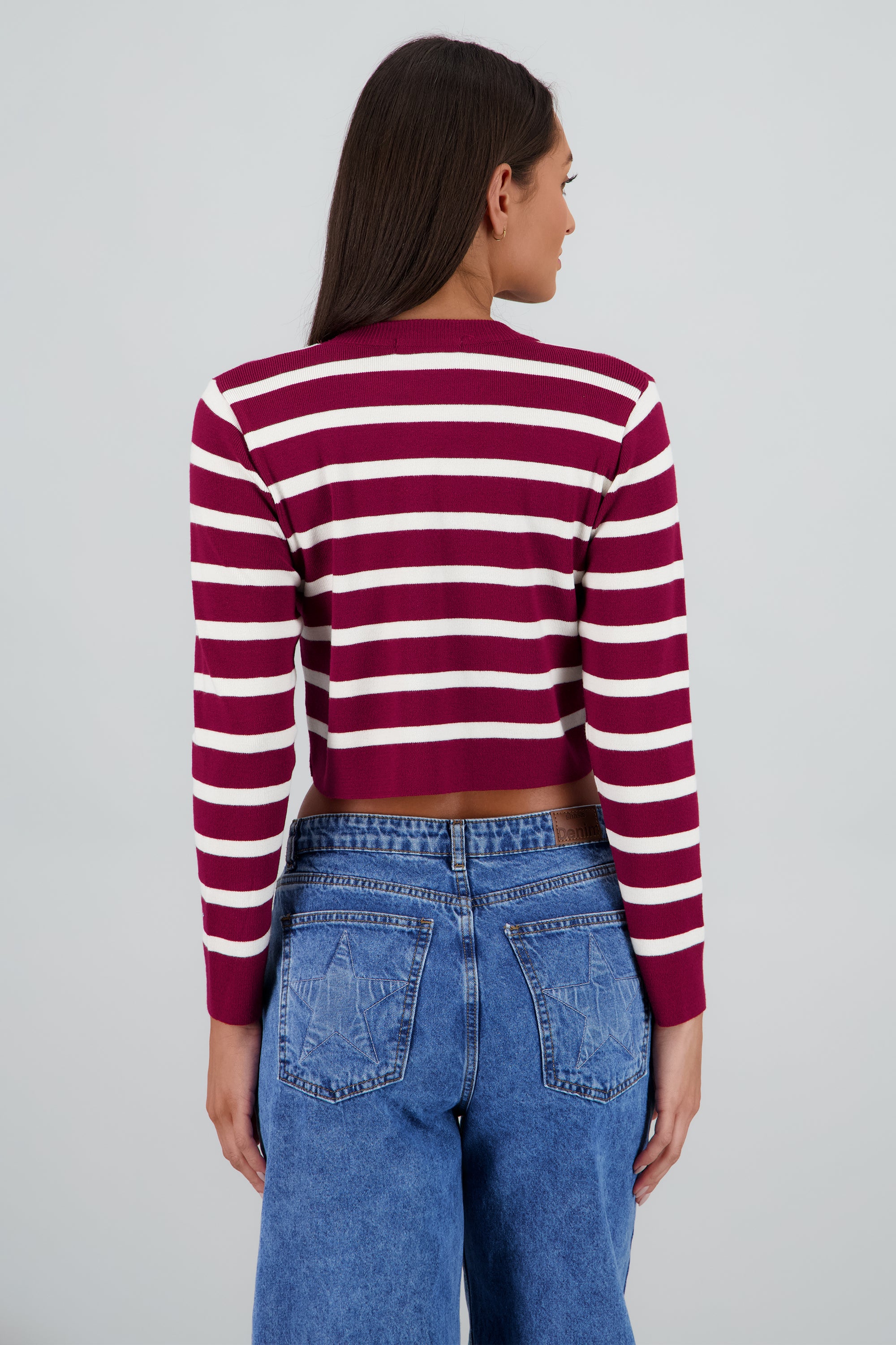 Sueter rayas crop VINO COMBO