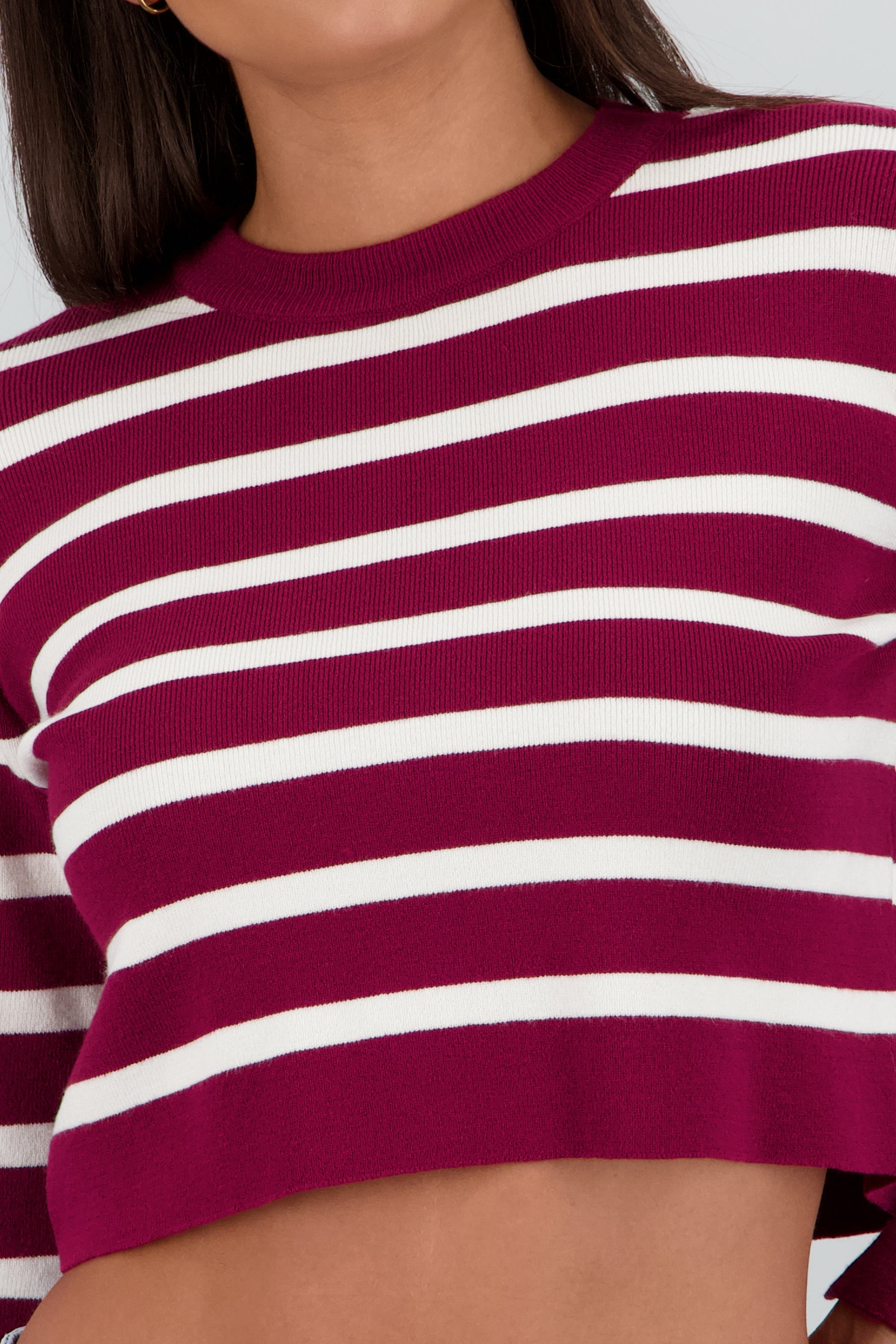 Sueter rayas crop VINO COMBO