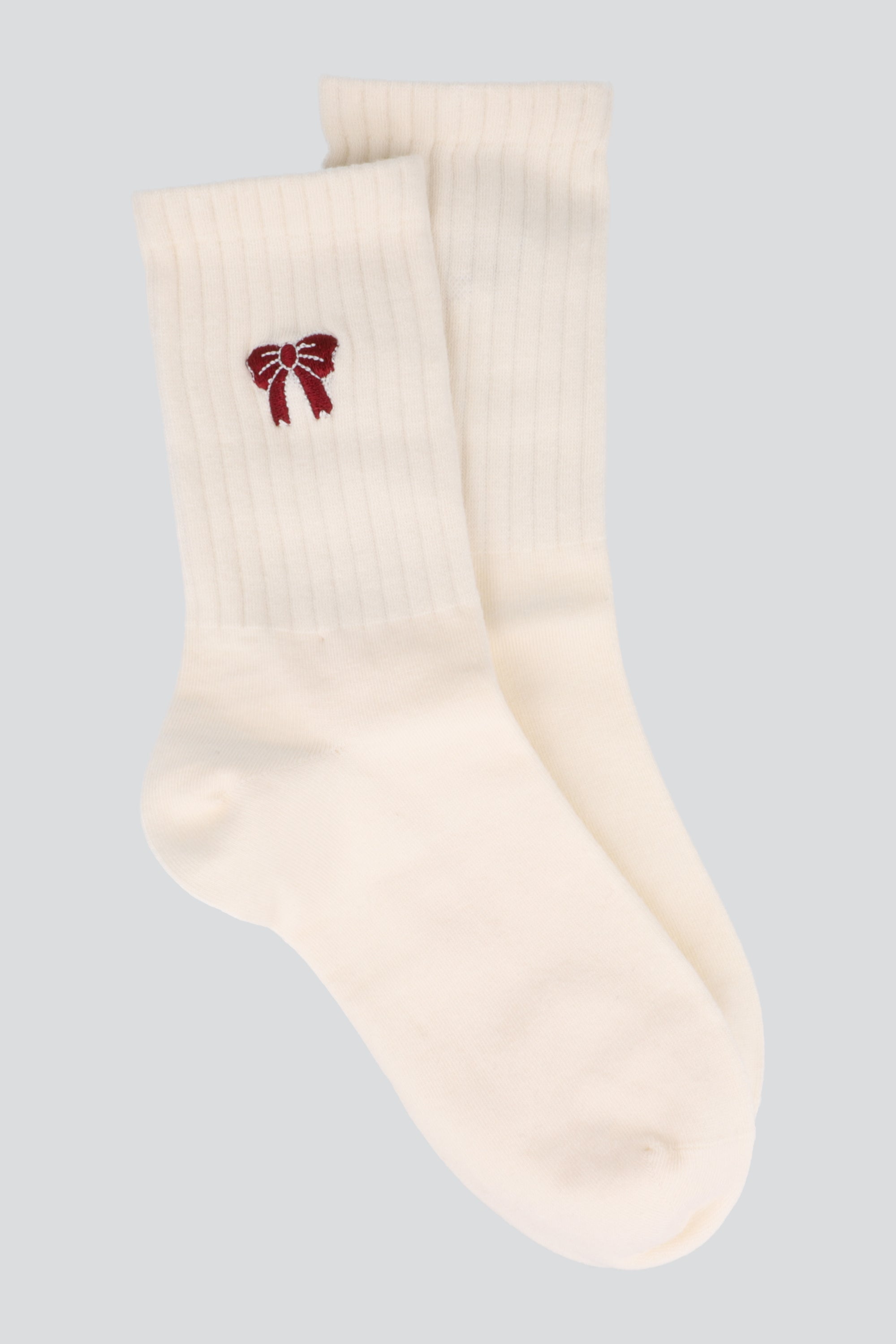 Calcetin moño bordado BLANCO