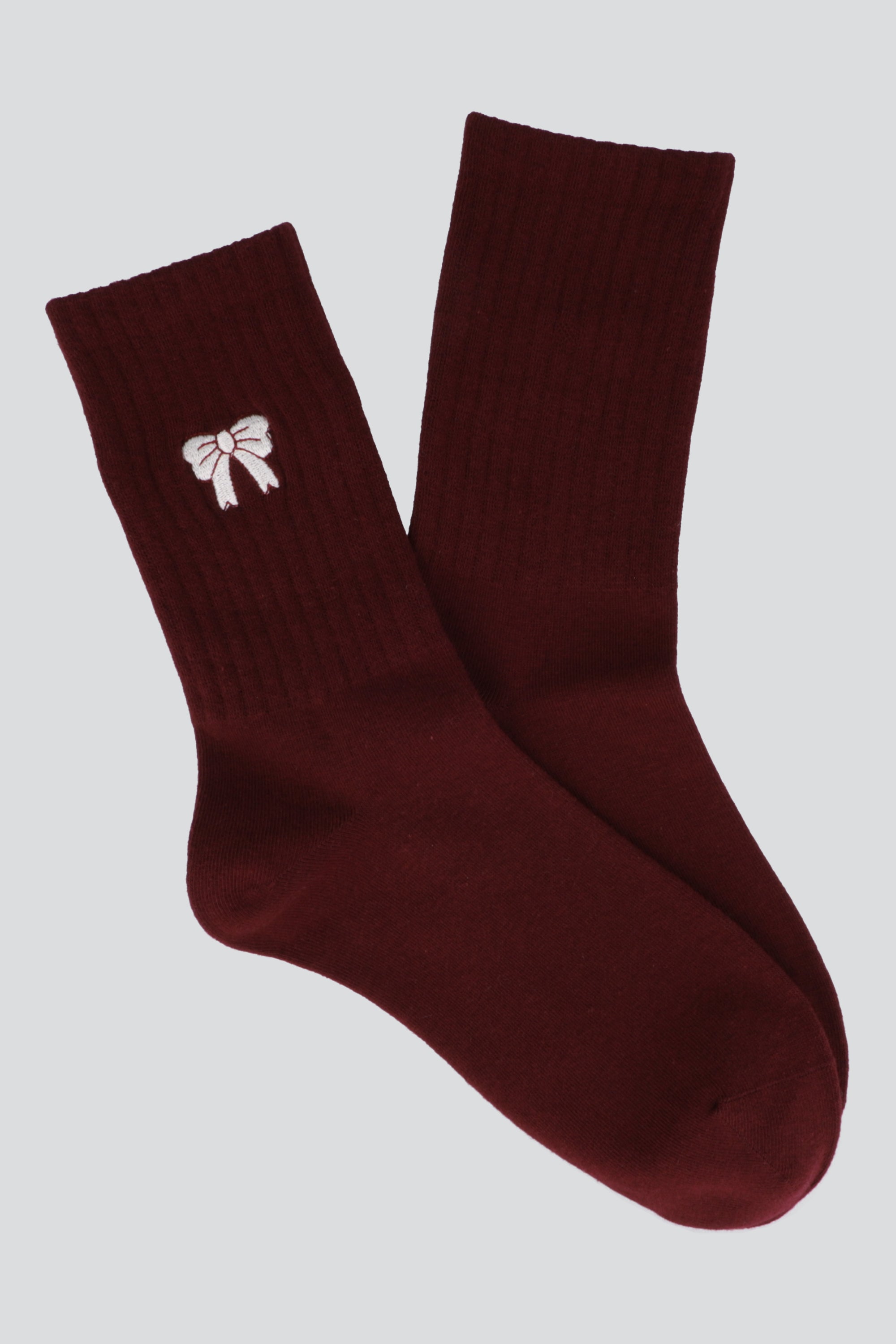 Calcetin moño bordado VINO