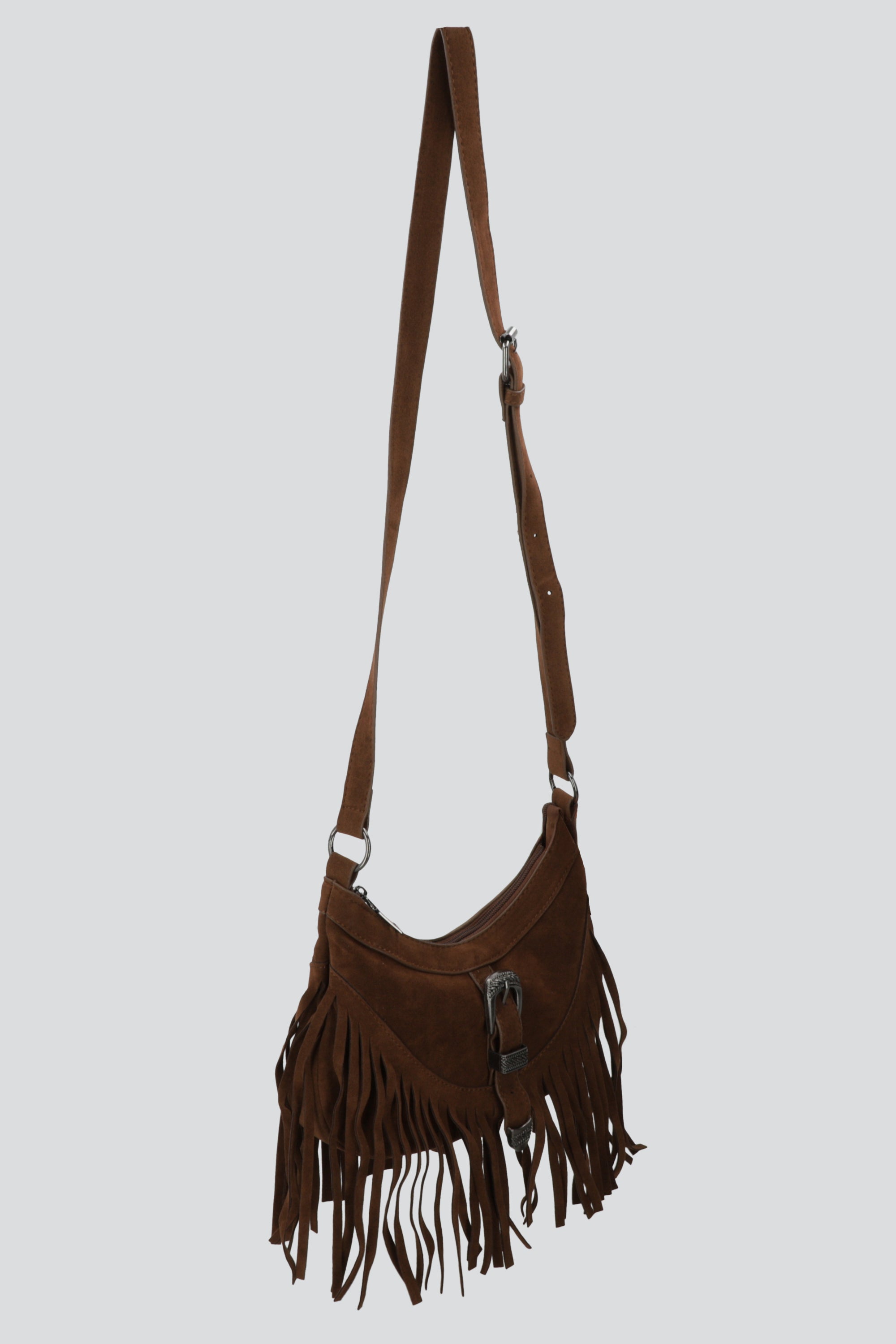 Bolsa crossbody cowboy flecos CHOCOLATE