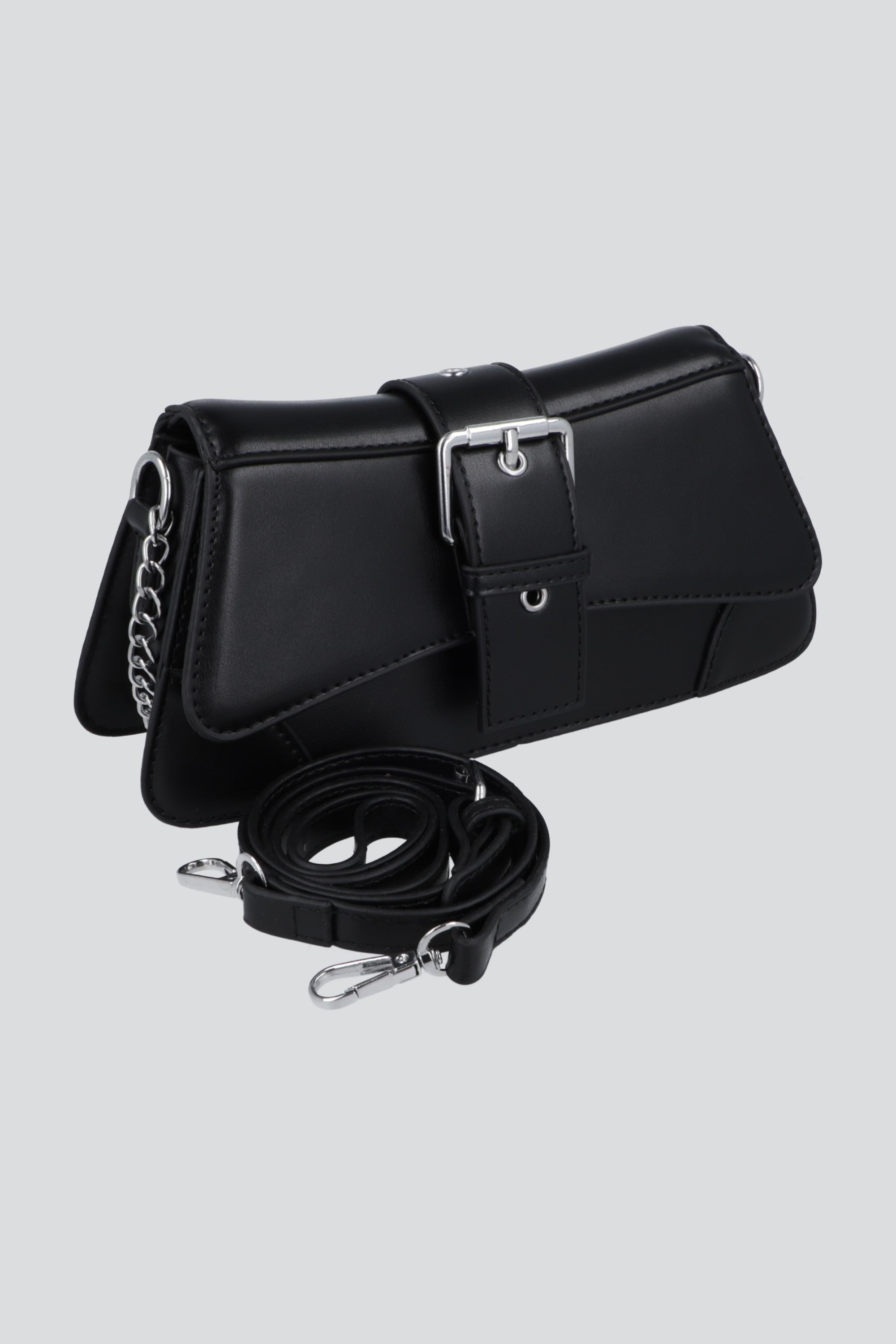 Bolsa crossbody baguette hebilla NEGRO