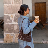 Bolsa boho aplicación bolas