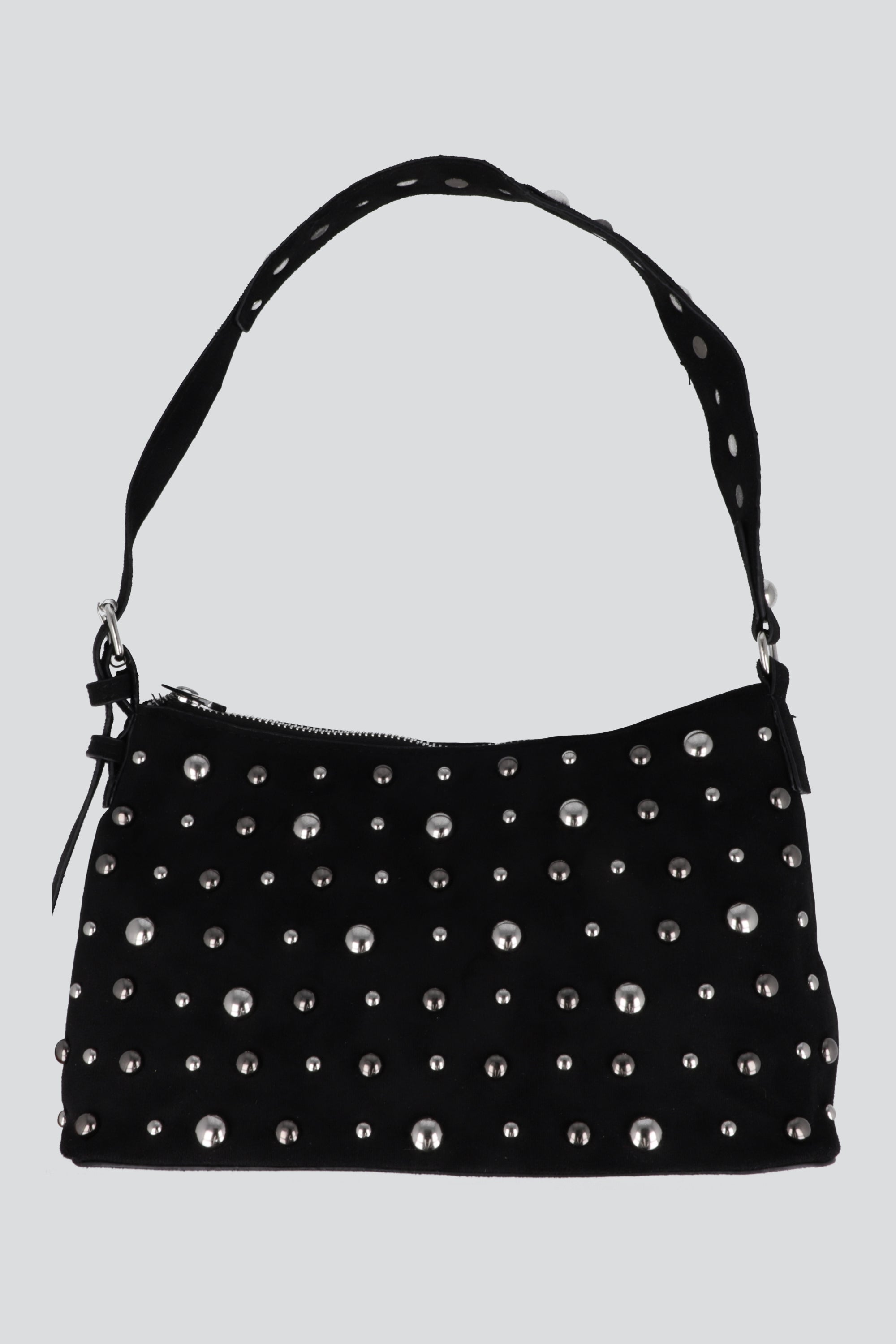 Bolsa boho aplicación bolas NEGRO
