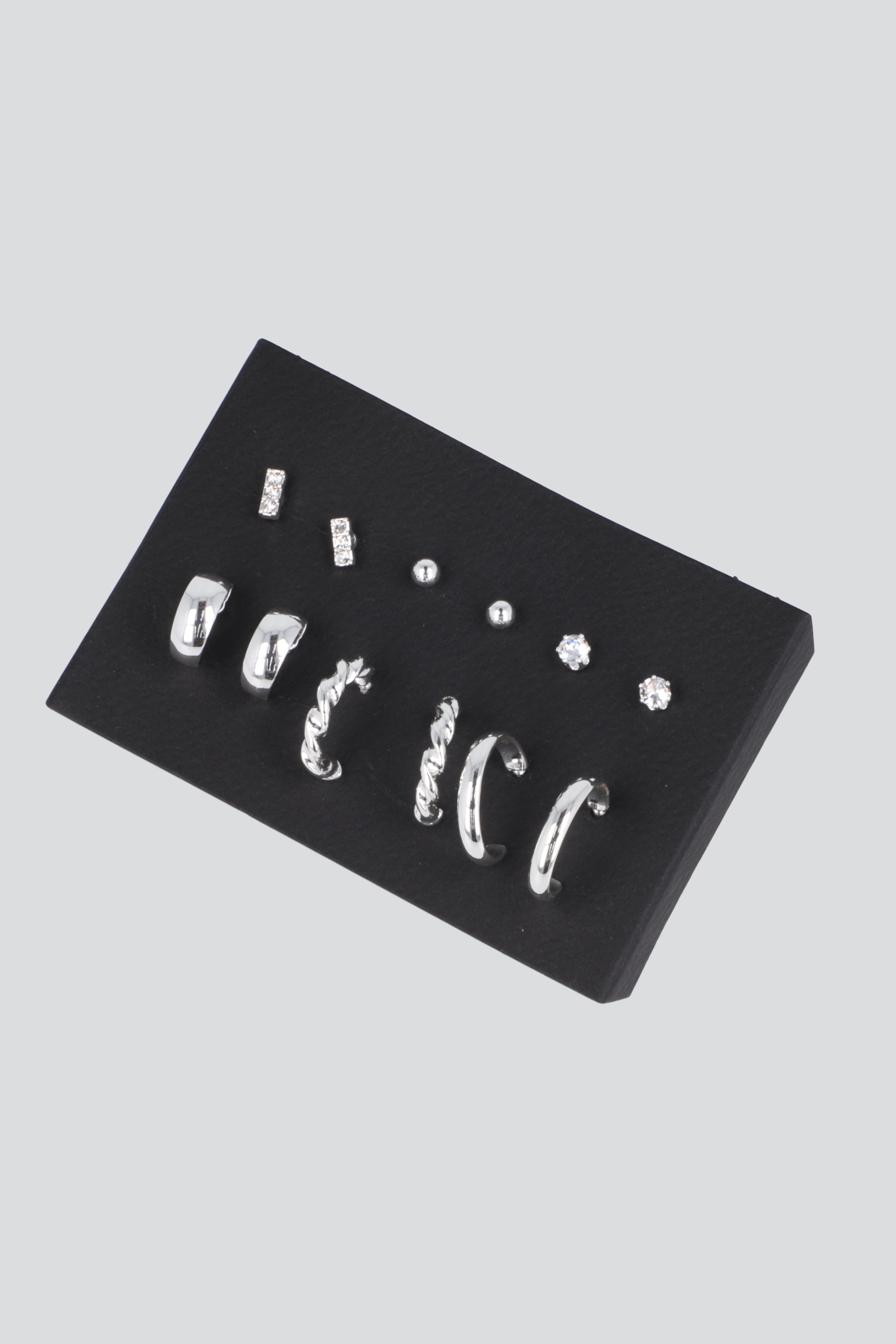 6 PR ARRACADAS TWIST PQ PLATA