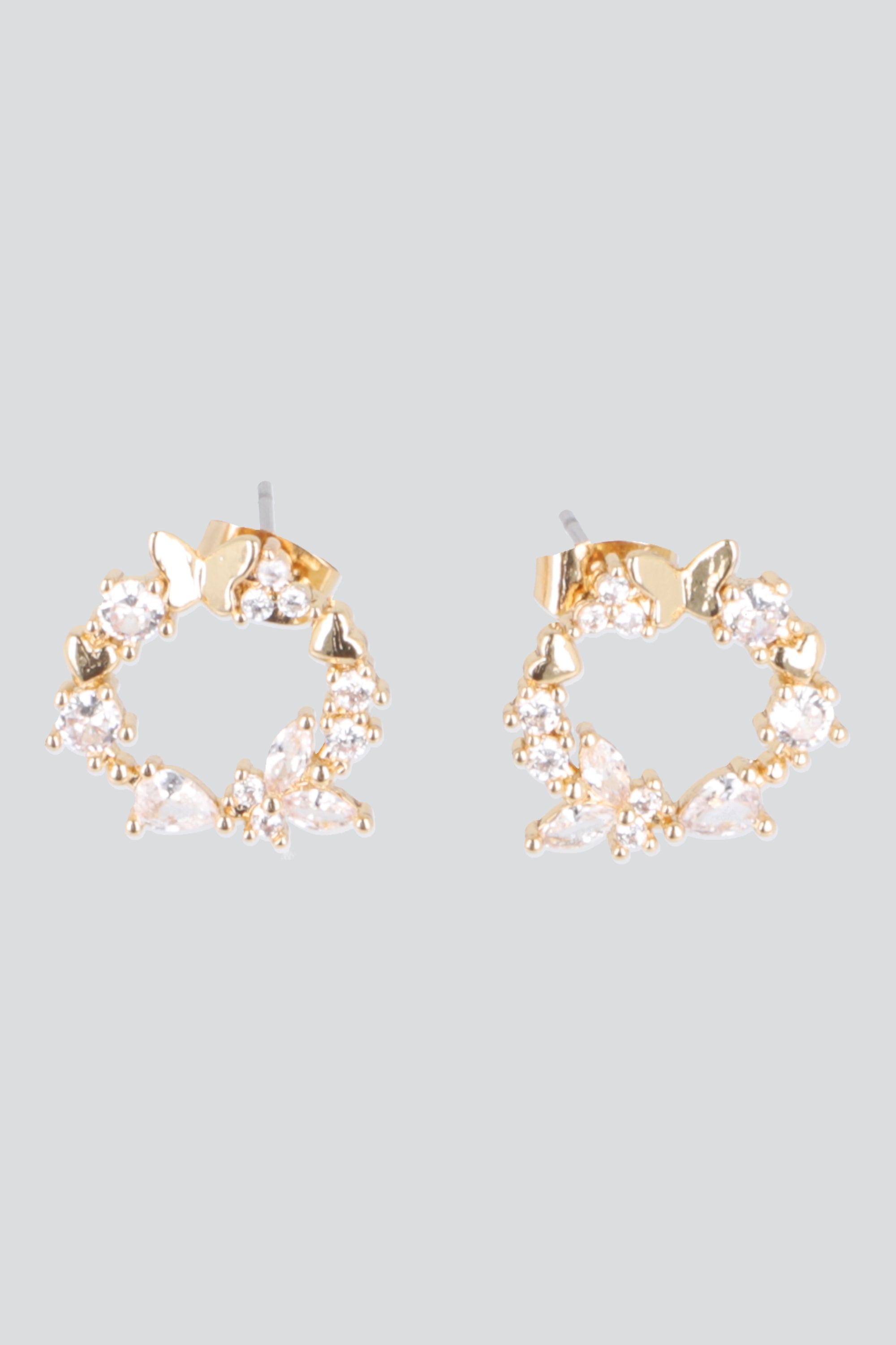 ARETES CIRCULO MARIPOSA PQ ORO