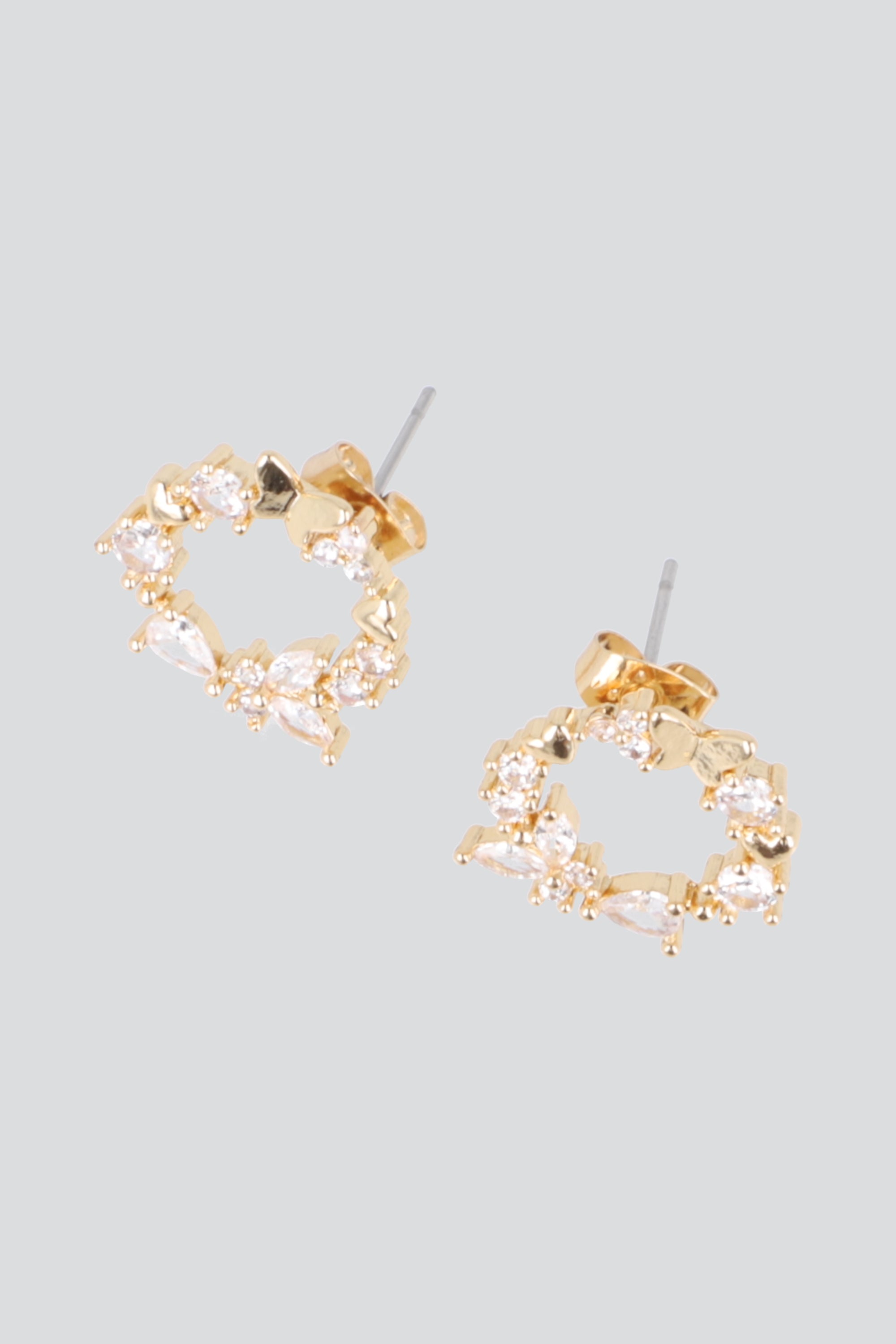 ARETES CIRCULO MARIPOSA PQ ORO