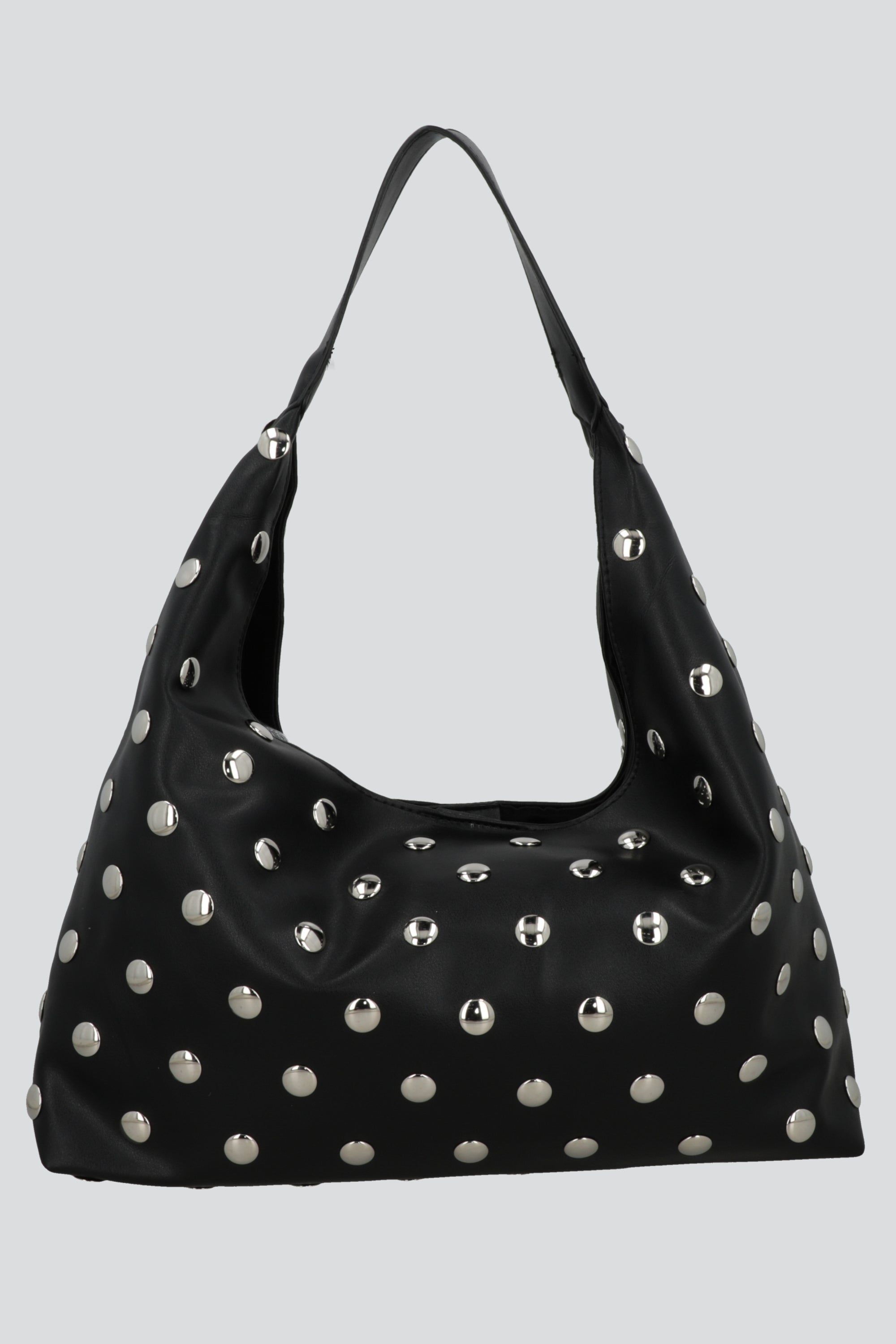Bolsa hobo suave tachuelas NEGRO