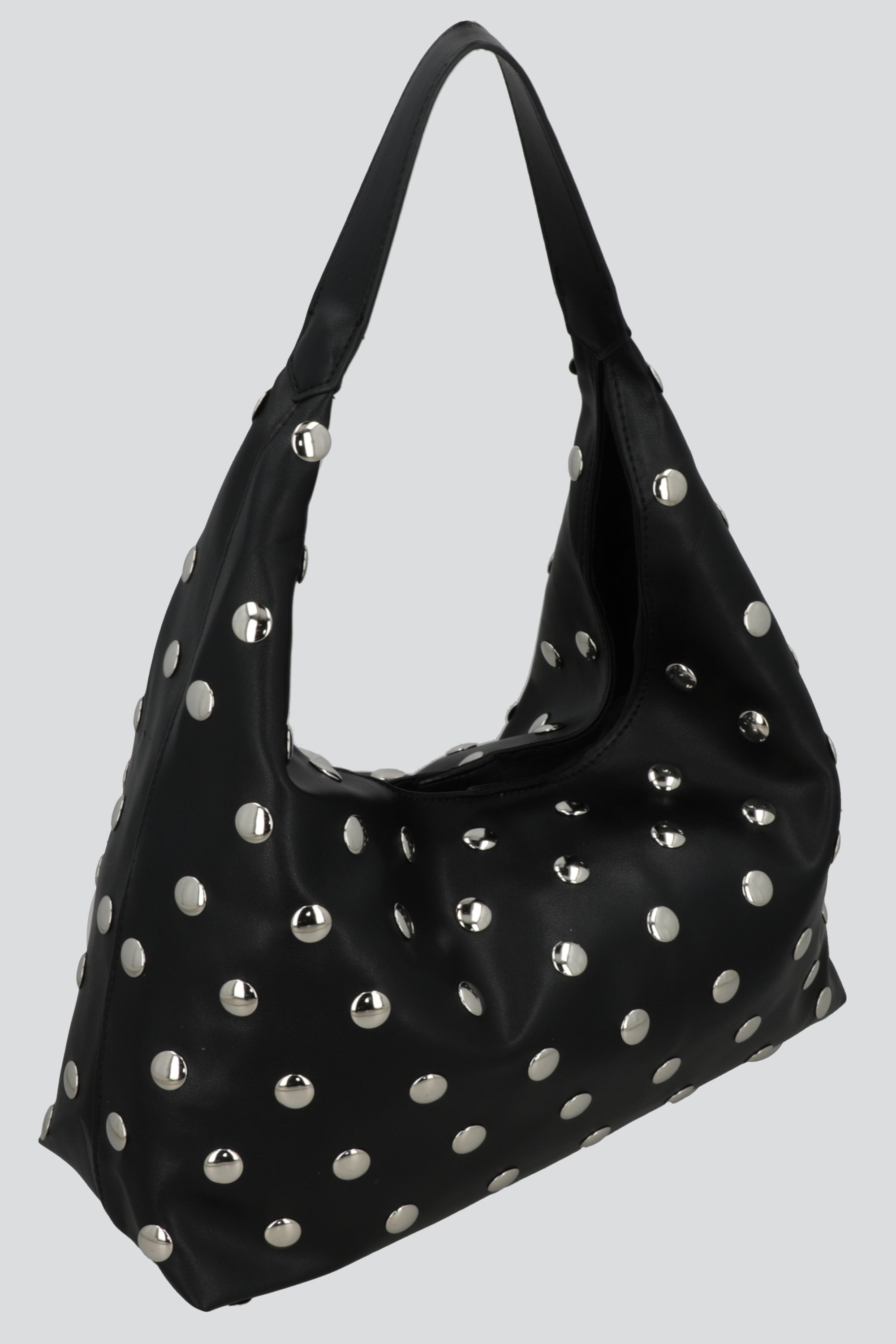 Bolsa hobo suave tachuelas NEGRO