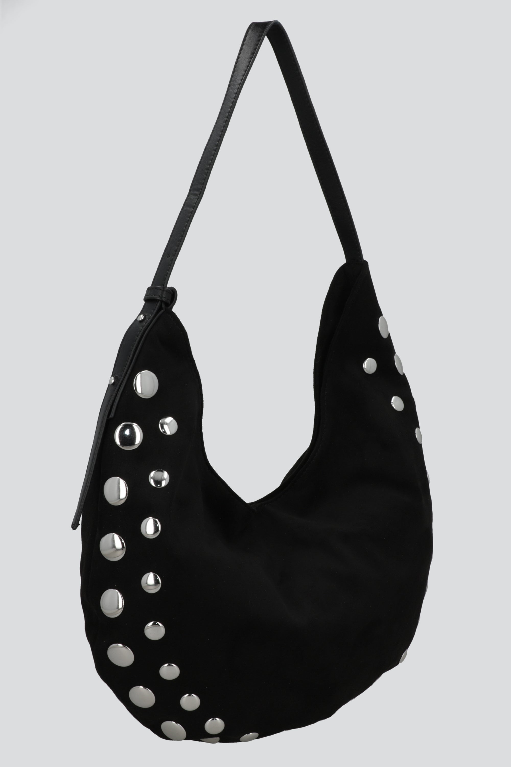 Bolsa hoba media luna remaches NEGRO