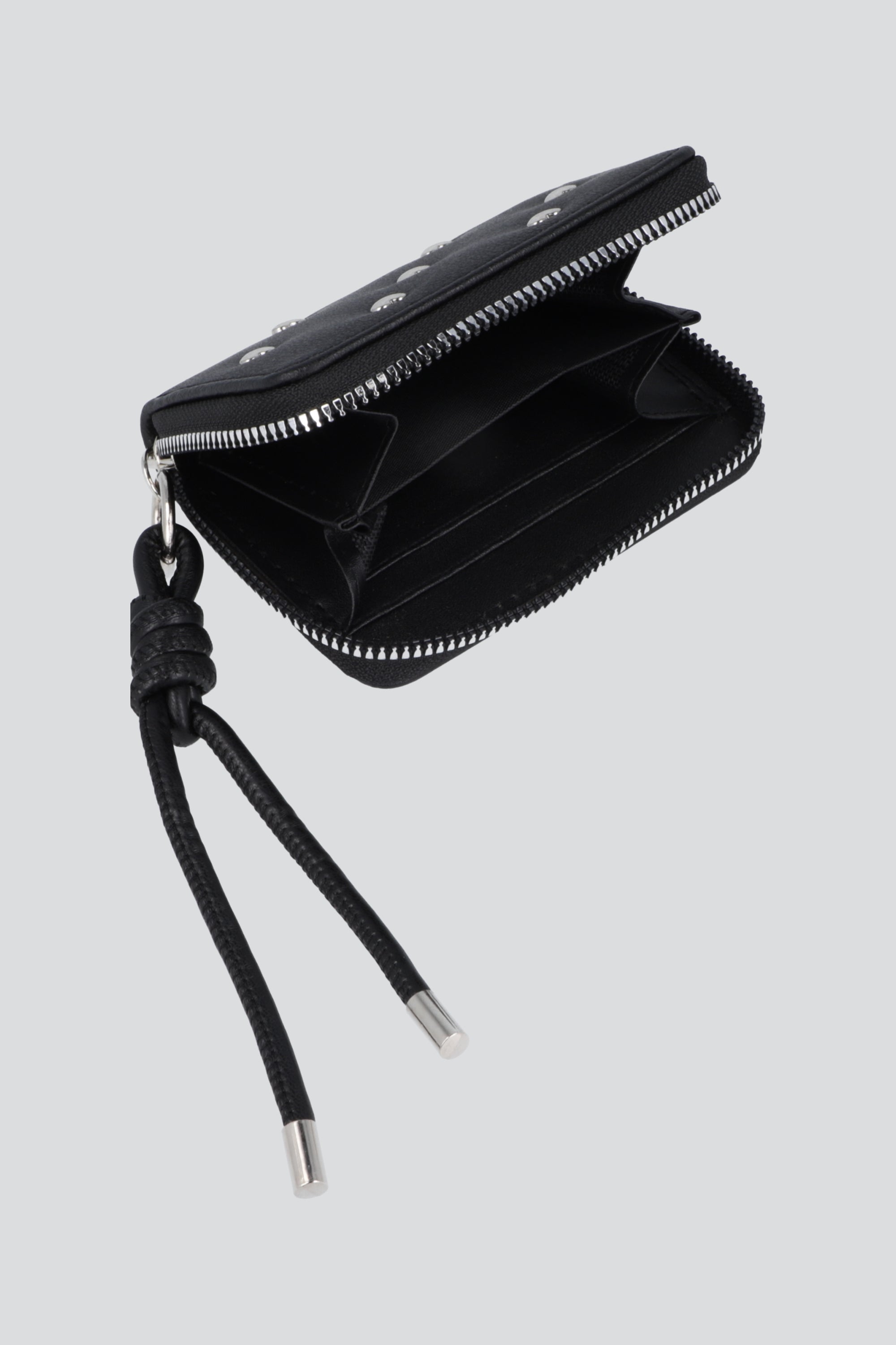 Cartera remaches corazon jareta nudo NEGRO