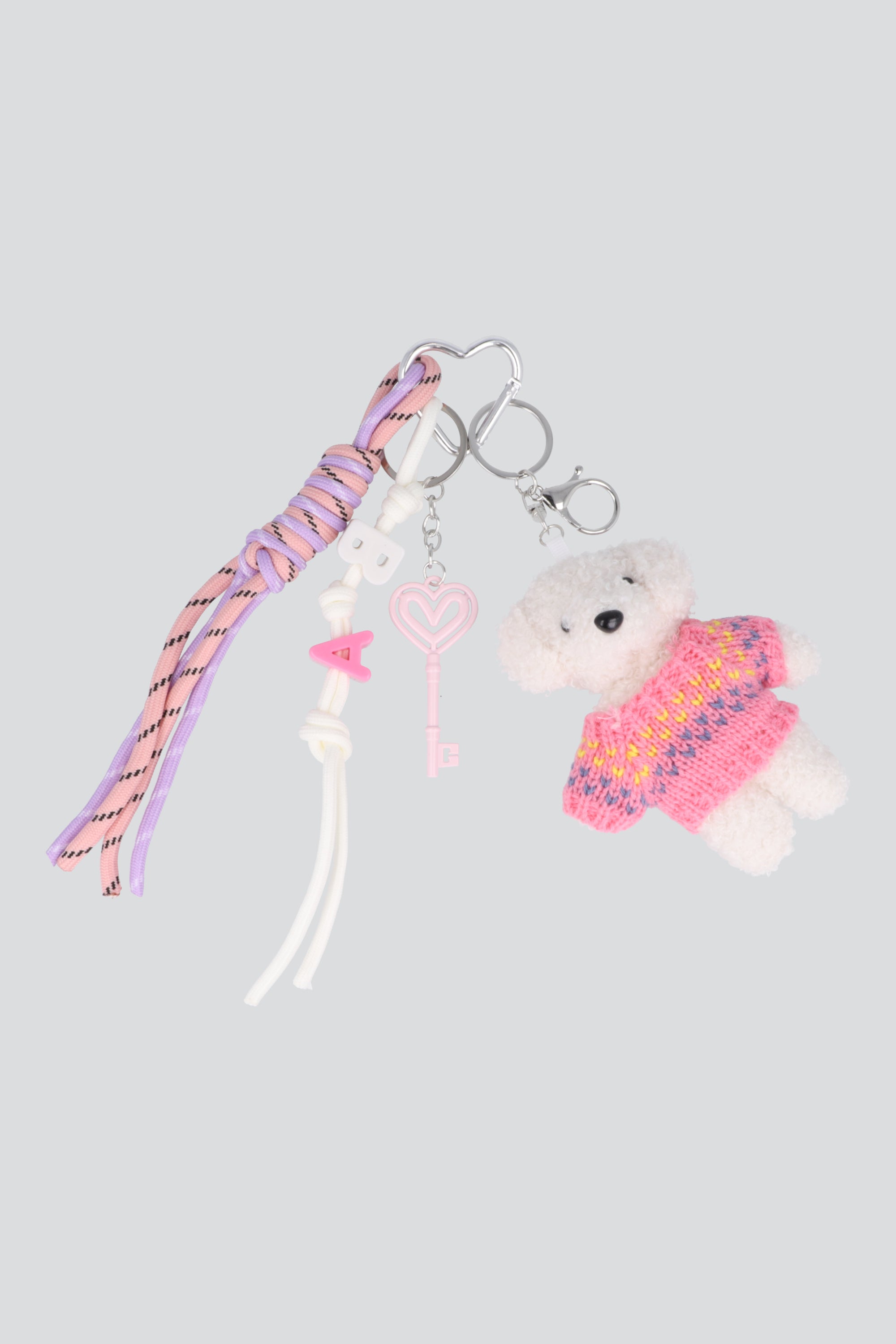 Llavero multicharm oso con sueter BEIGE