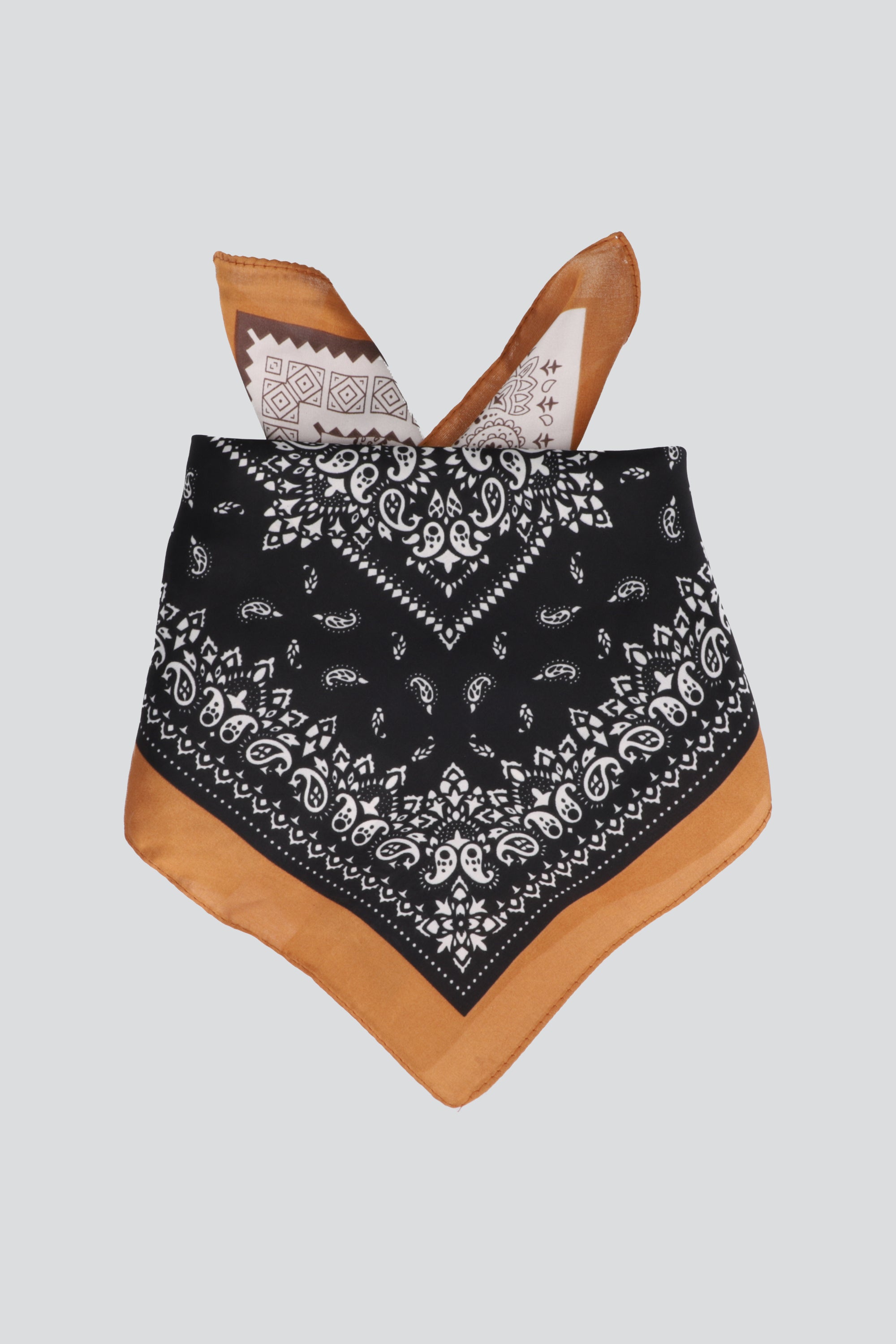 Pañuelo 4 divisiones paisleys NEGRO