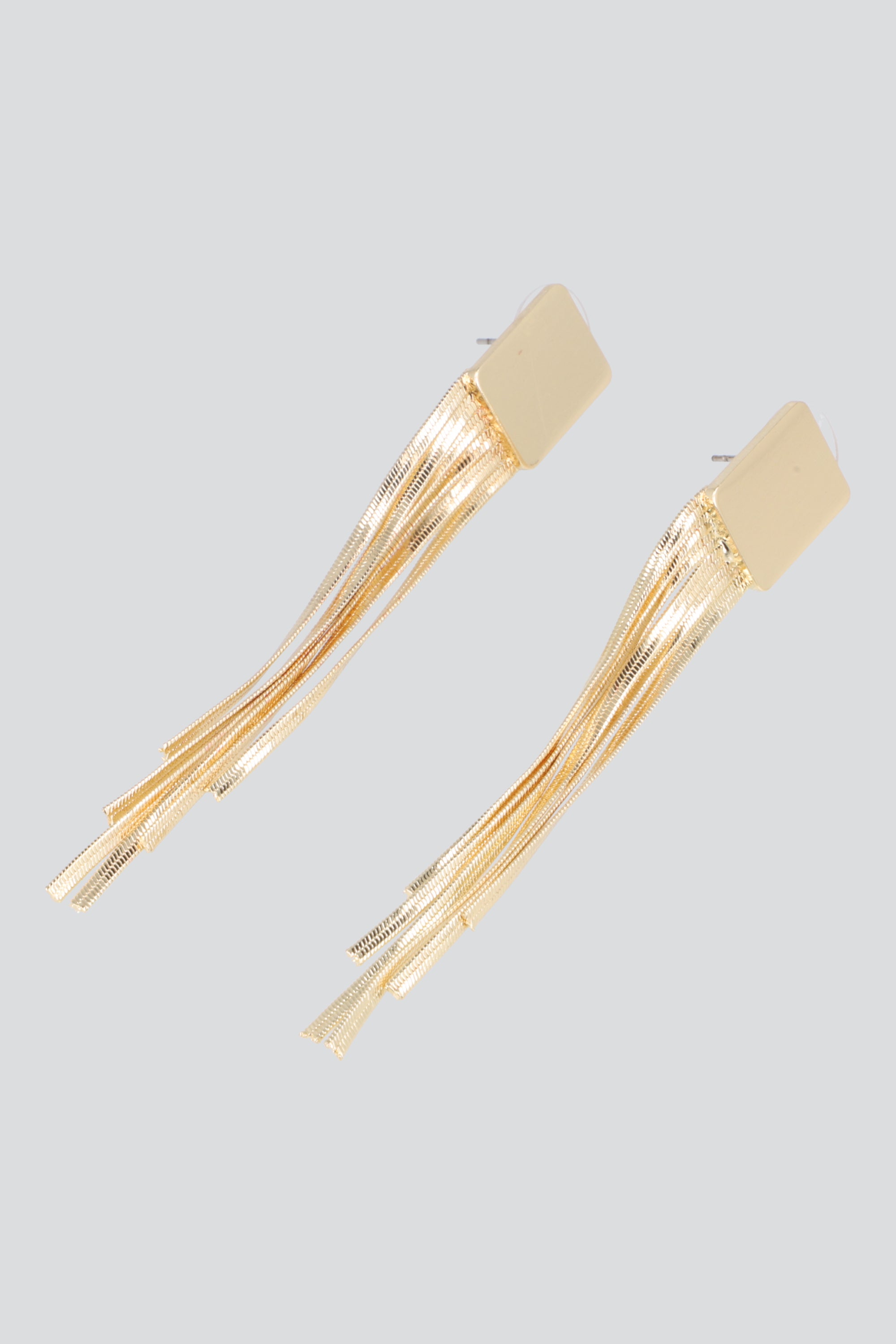 Aretes cuadro lineas metal ORO