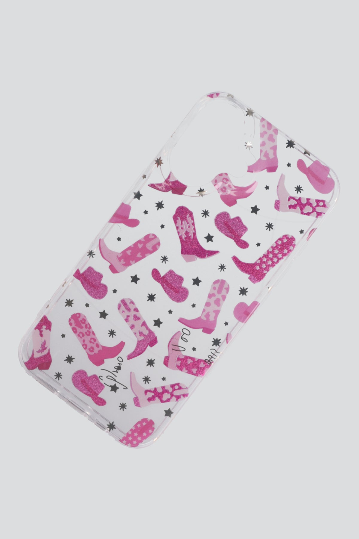 Funda iph 16 print glitter BLANCO