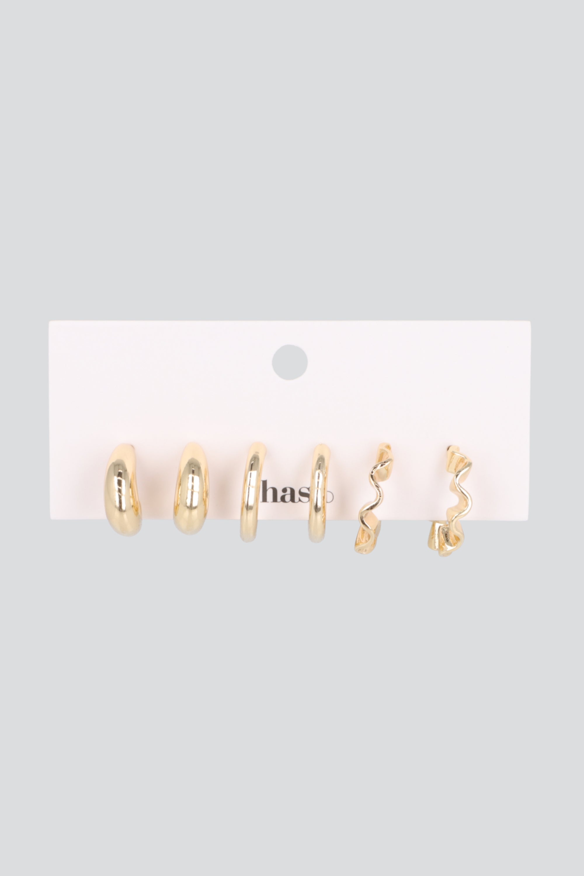 Set 3 pares arracadas earcuffs ORO