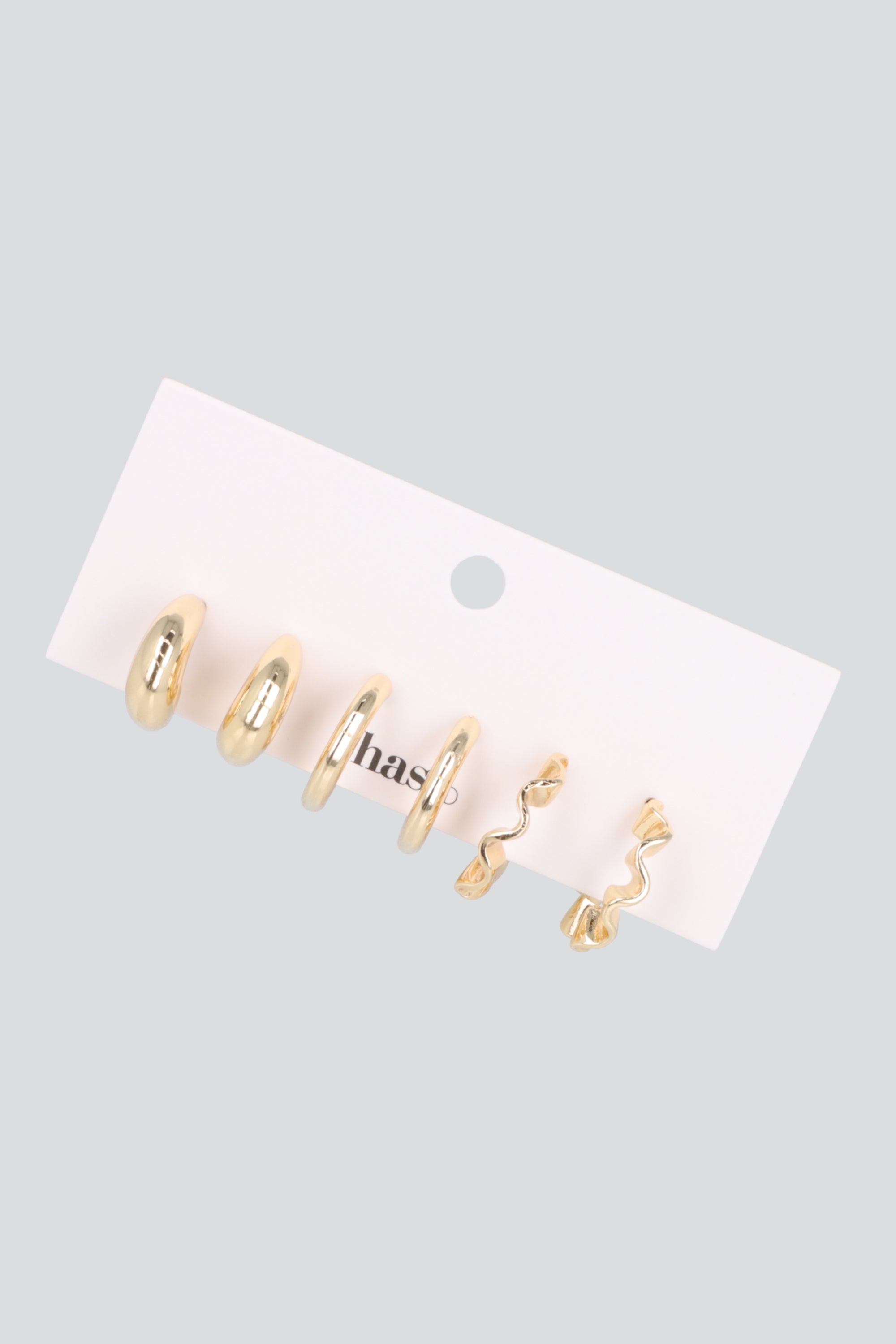 Set 3 pares arracadas earcuffs ORO