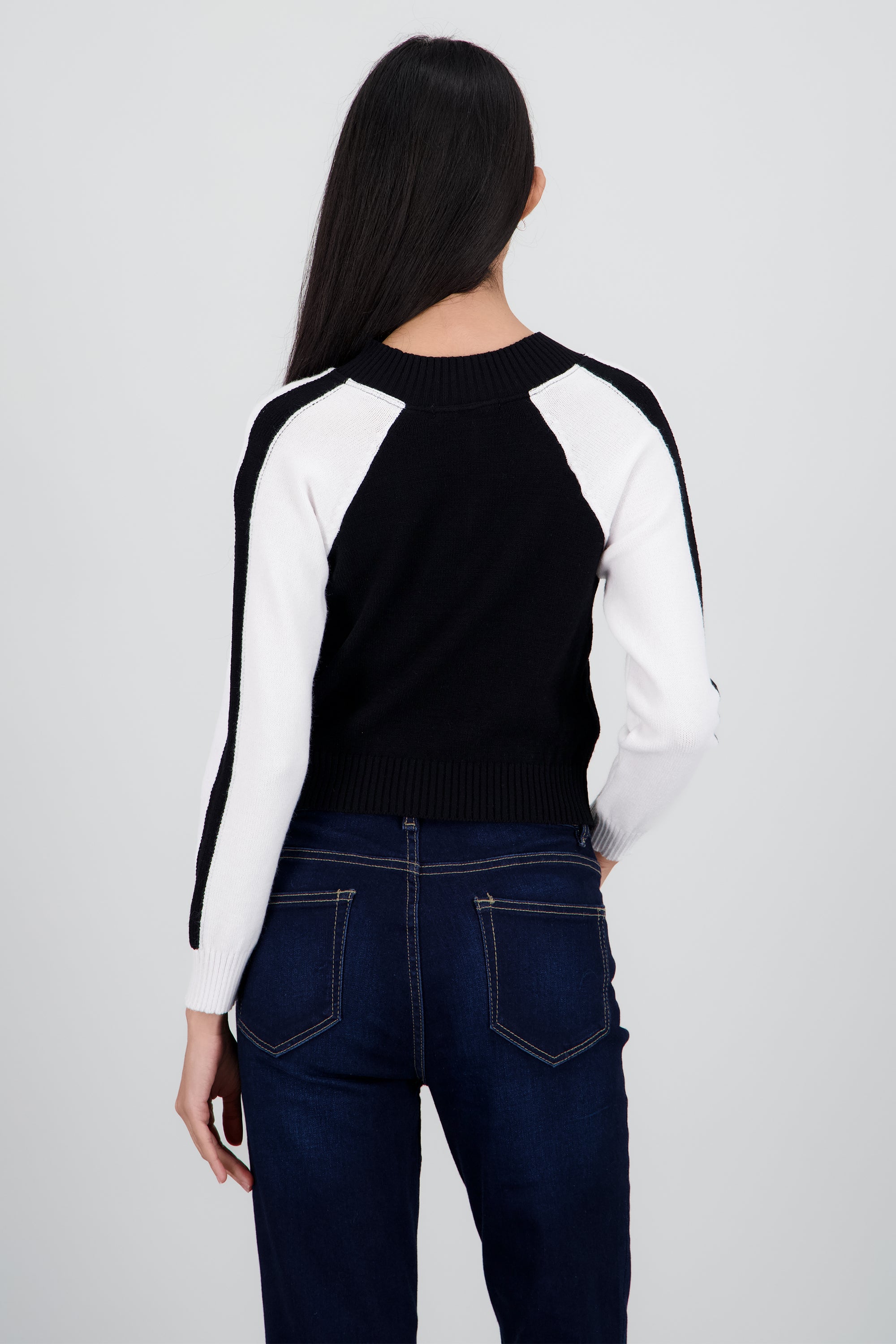 Cardigan det cierre trenza NEGRO COMBO
