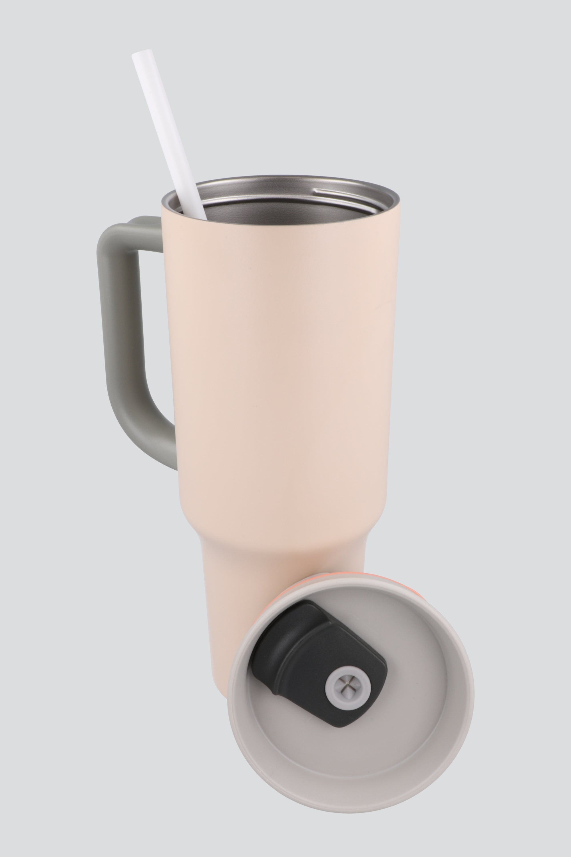 Vaso popote color block 1200 ml BEIGE