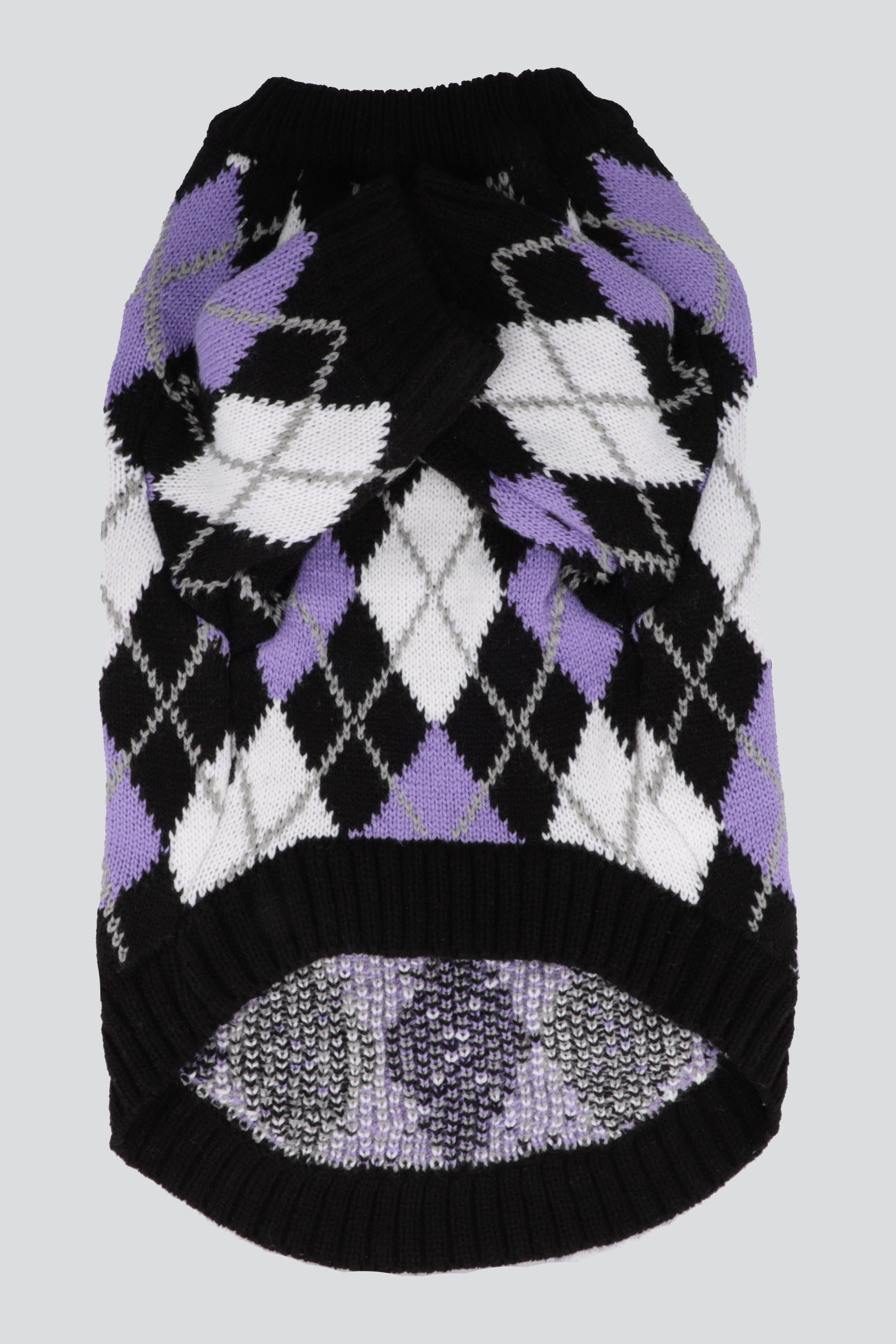 Sueter mascota rombos lineas MORADO