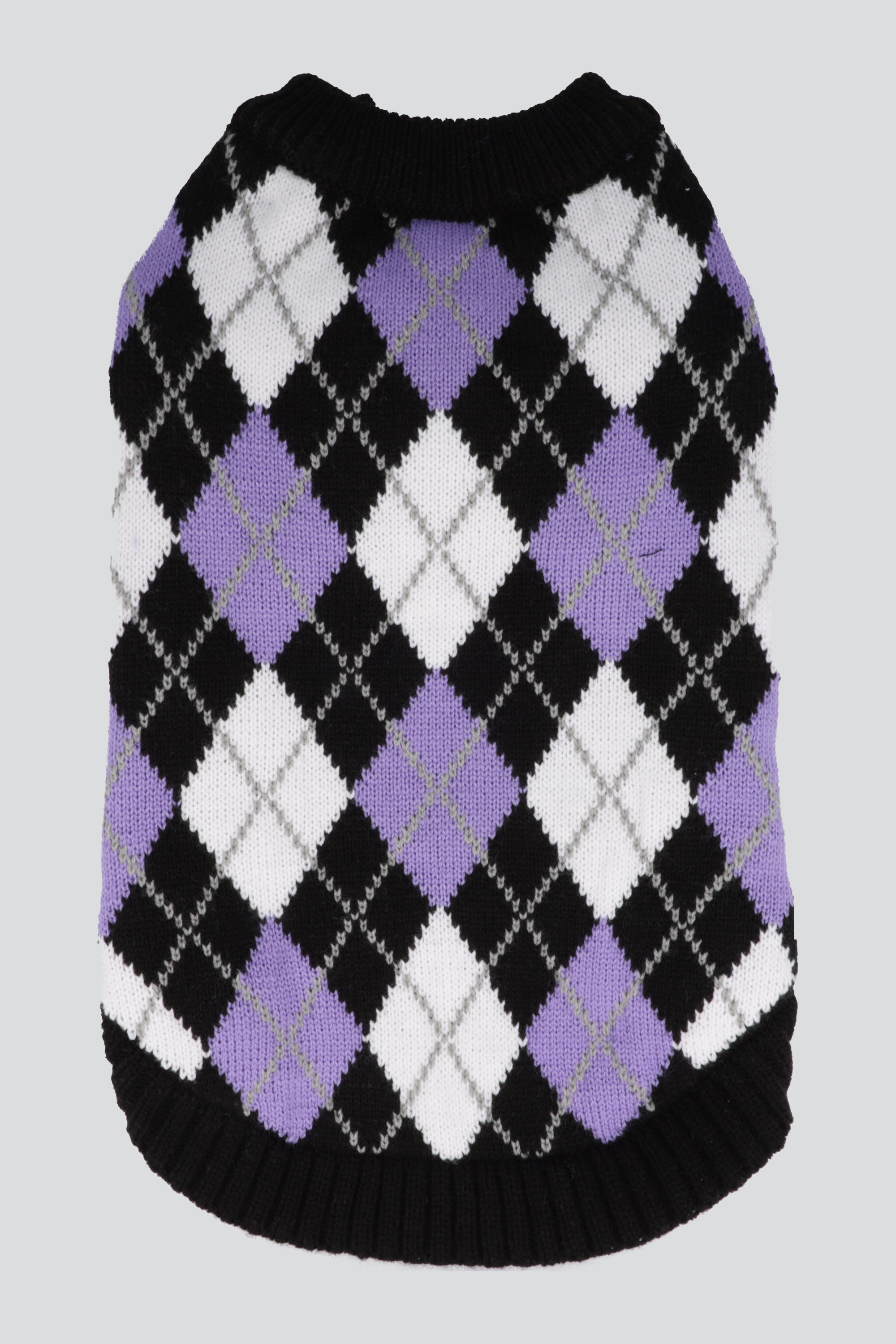 Sueter mascota rombos lineas MORADO