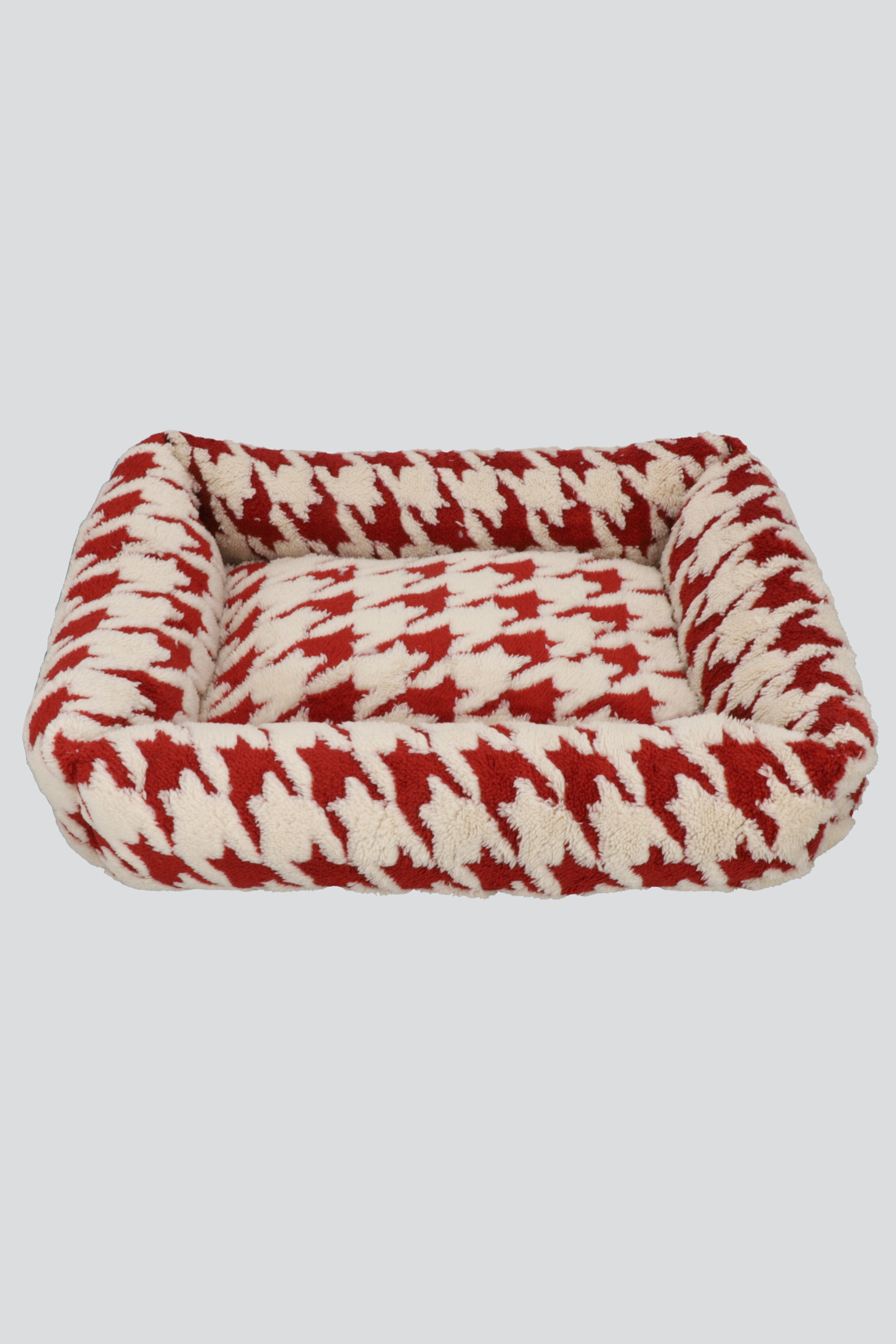 Cama mascota pata de gallo ROJO