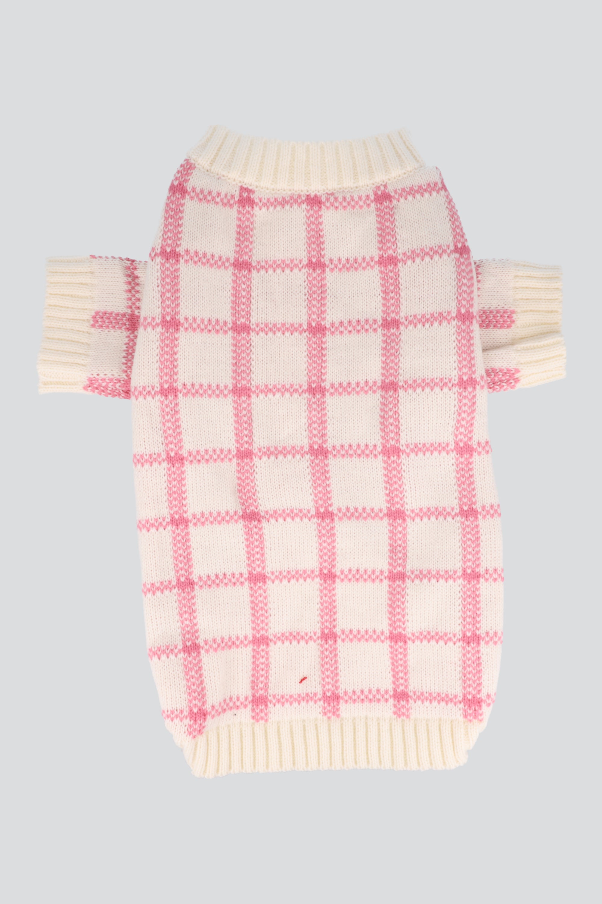 Cardigan mascota cuadros ROSA