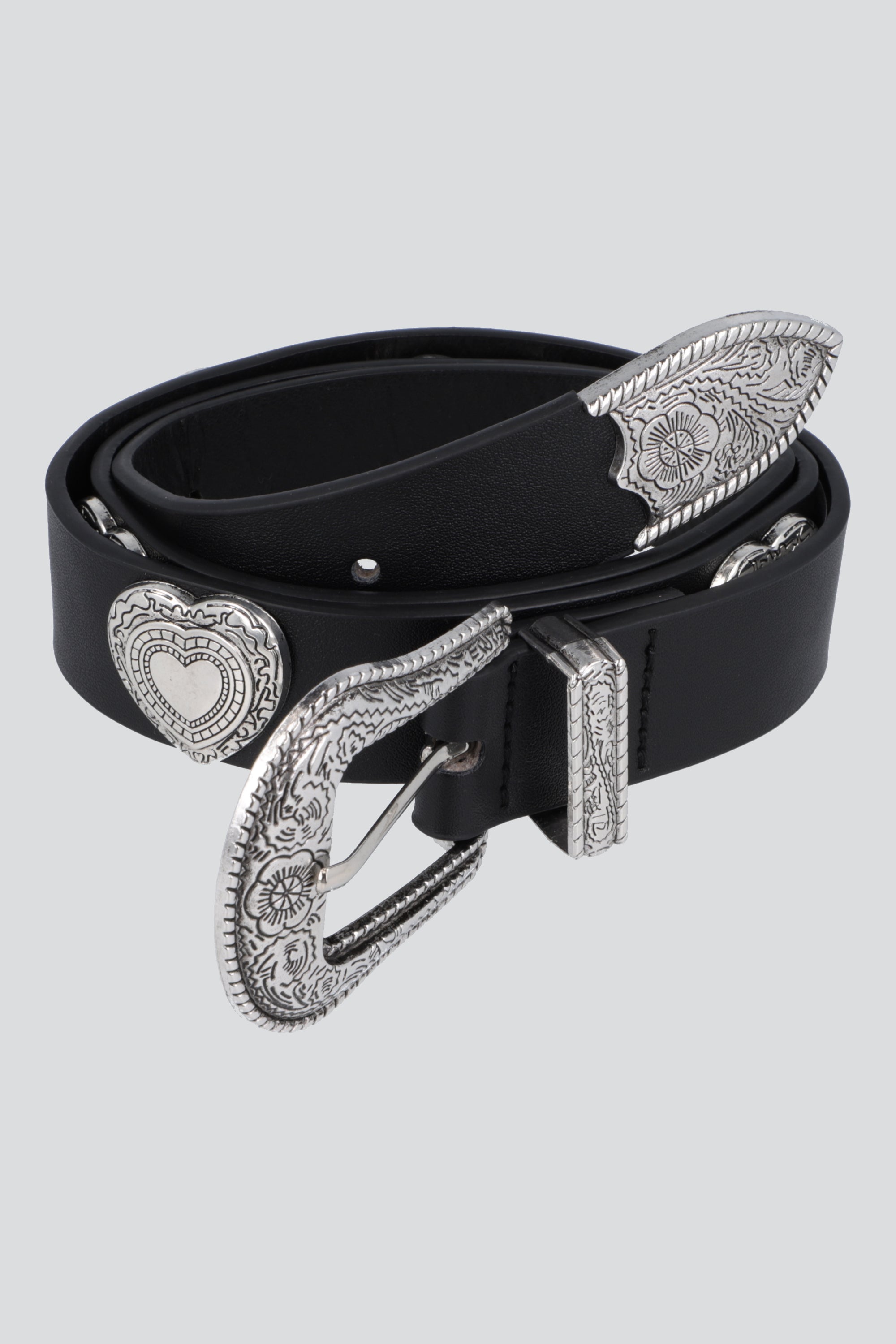 Cinturon hebilla vaquera corazon boho NEGRO