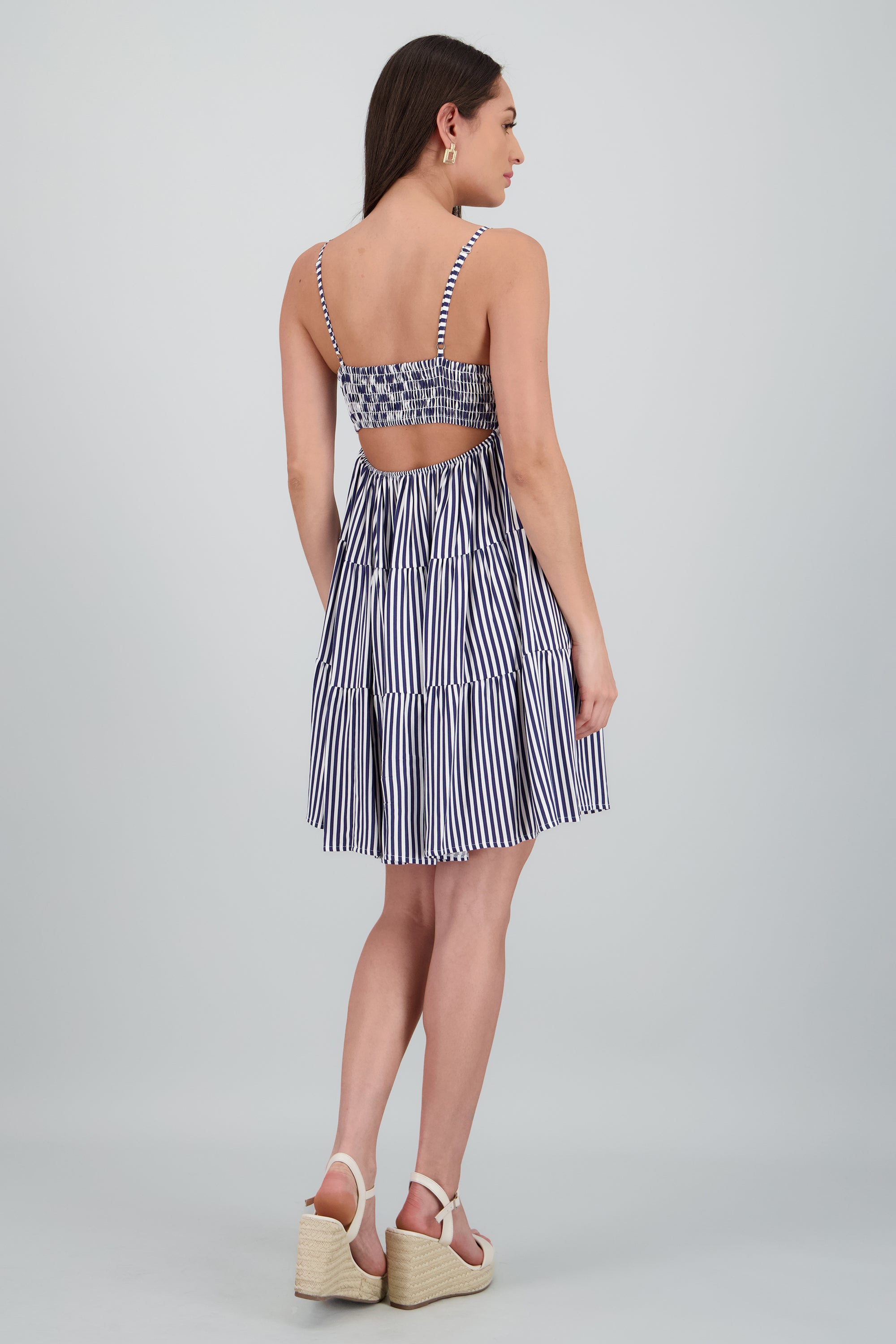 Vestido mini tirantes rayas AZUL COMBO