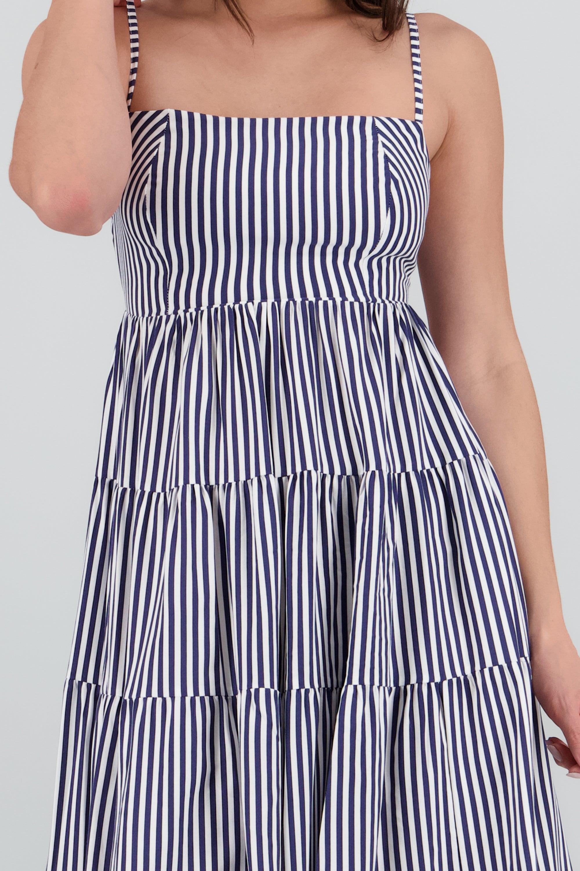 Vestido mini tirantes rayas AZUL COMBO